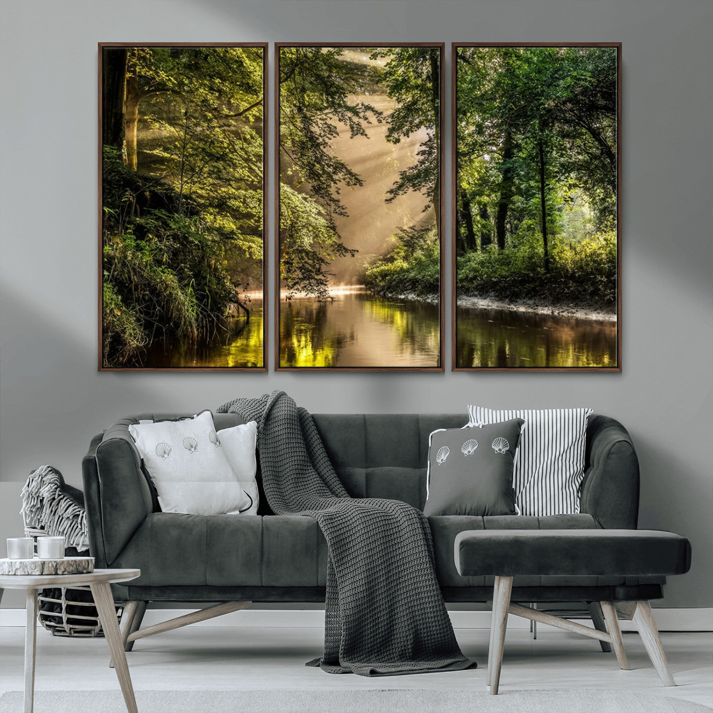 MGV-FC-48X32-3P - Forest Wall Art Print | River Landscape Wall Art | Perfect for Farmhouse Wall Decor, Cabin Wall Art