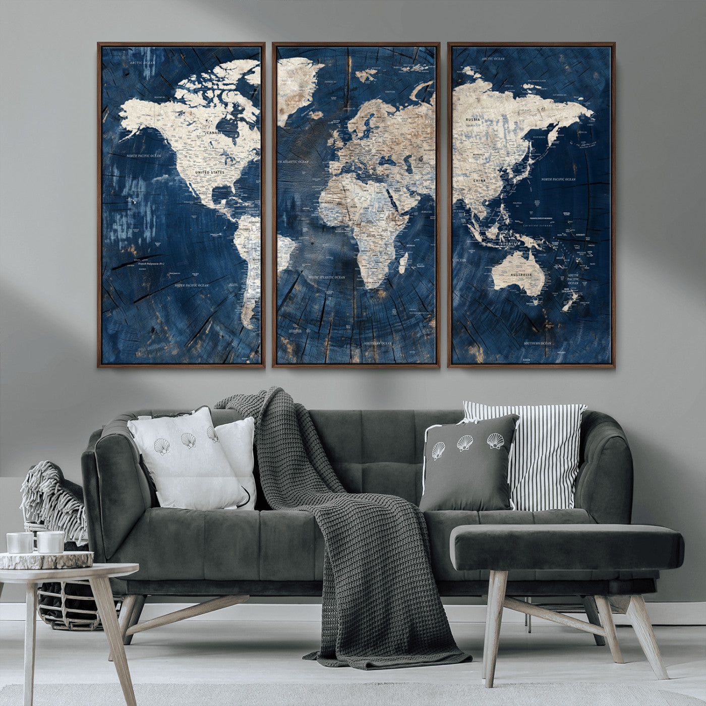 MGV-FC-48X32-3P - Push Pin World Map Canvas Print – Framed Wall Art for Couples to Track Their Travels – Anniversary