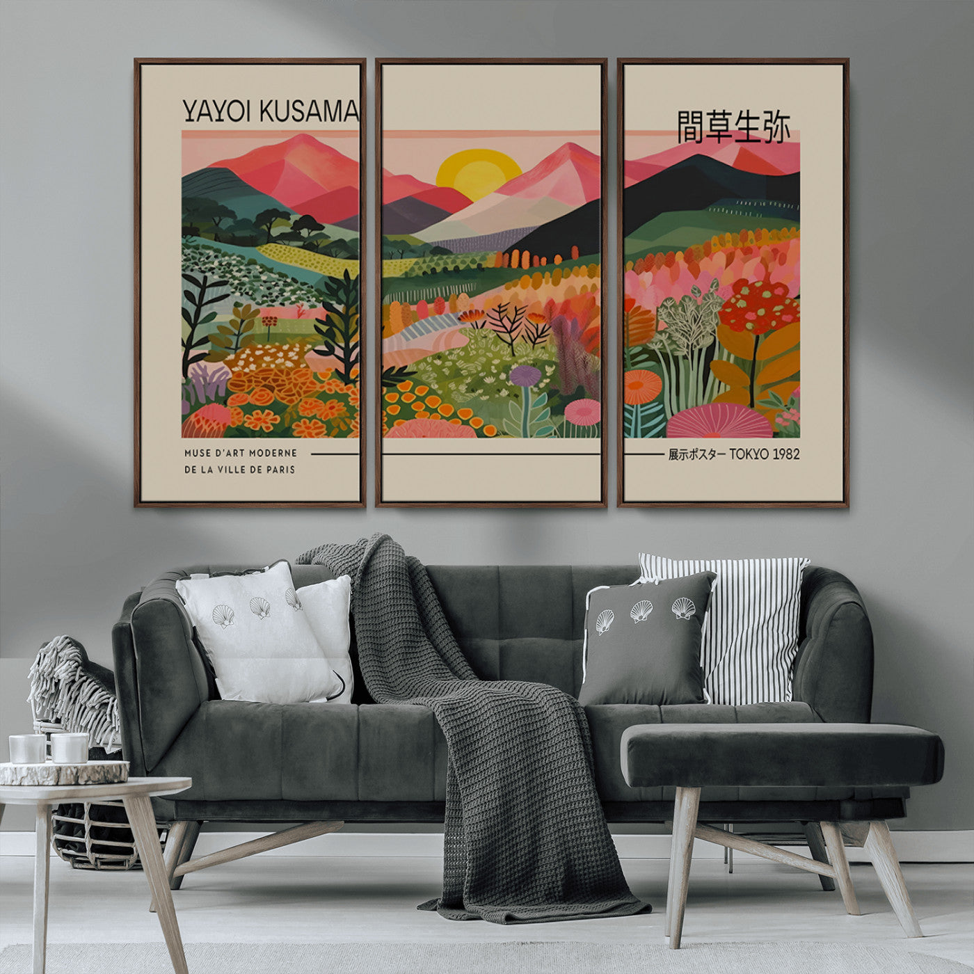 MGV-FC-48X32-3P - Yayoi Kusama 1986 Wall Art Print – Yayoi Kusama Wabi Sabi Japanese Wall Art Print - Vibrant Abstract