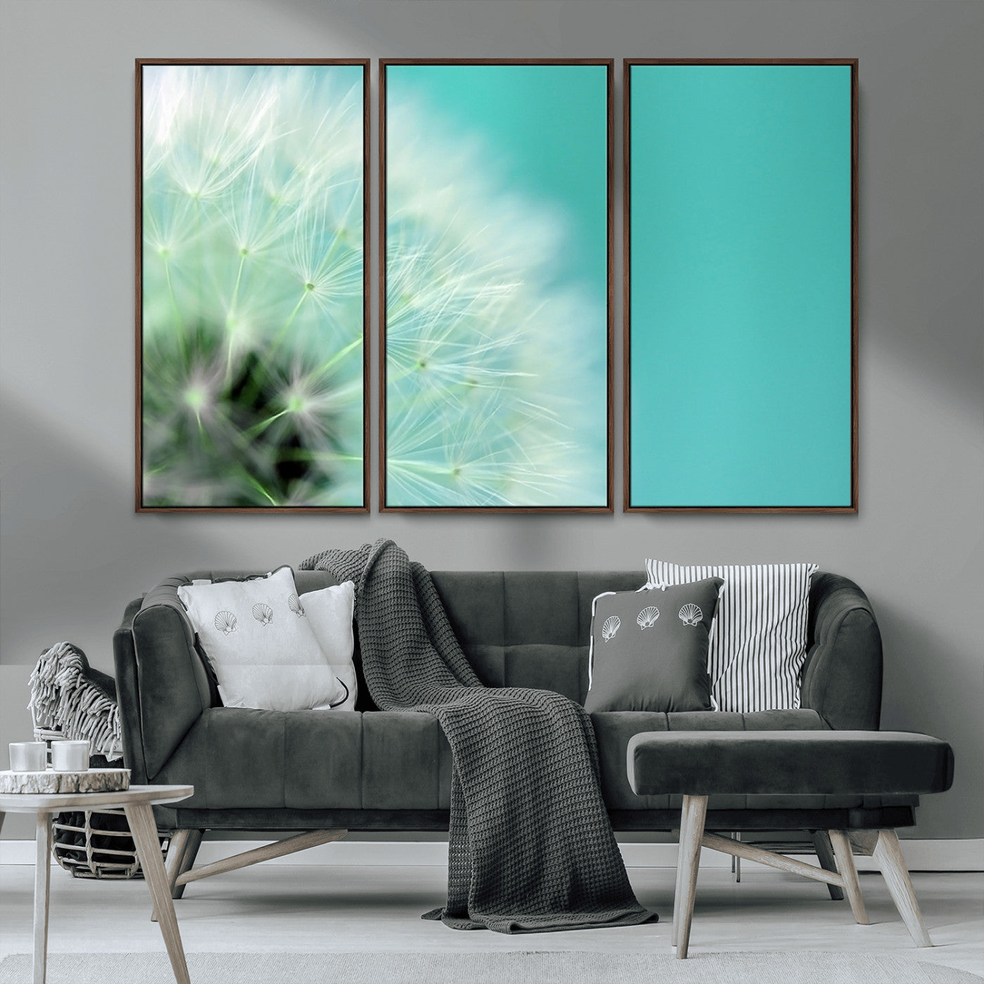 MGV-FC-48X32-3P - DANDELION Flower Wall Art Canvas Print, Canvas Dandelion Floral Wall Art