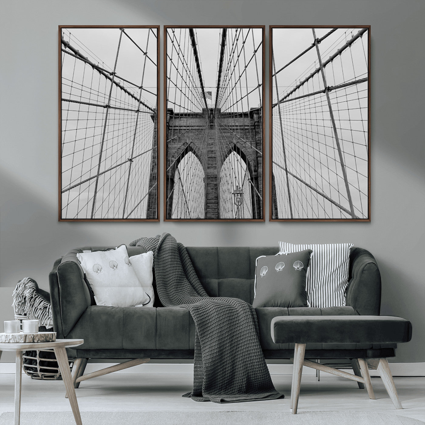 MGV-FC-48X32-3P - Large Brooklyn Bridge Wall Art Canvas Print