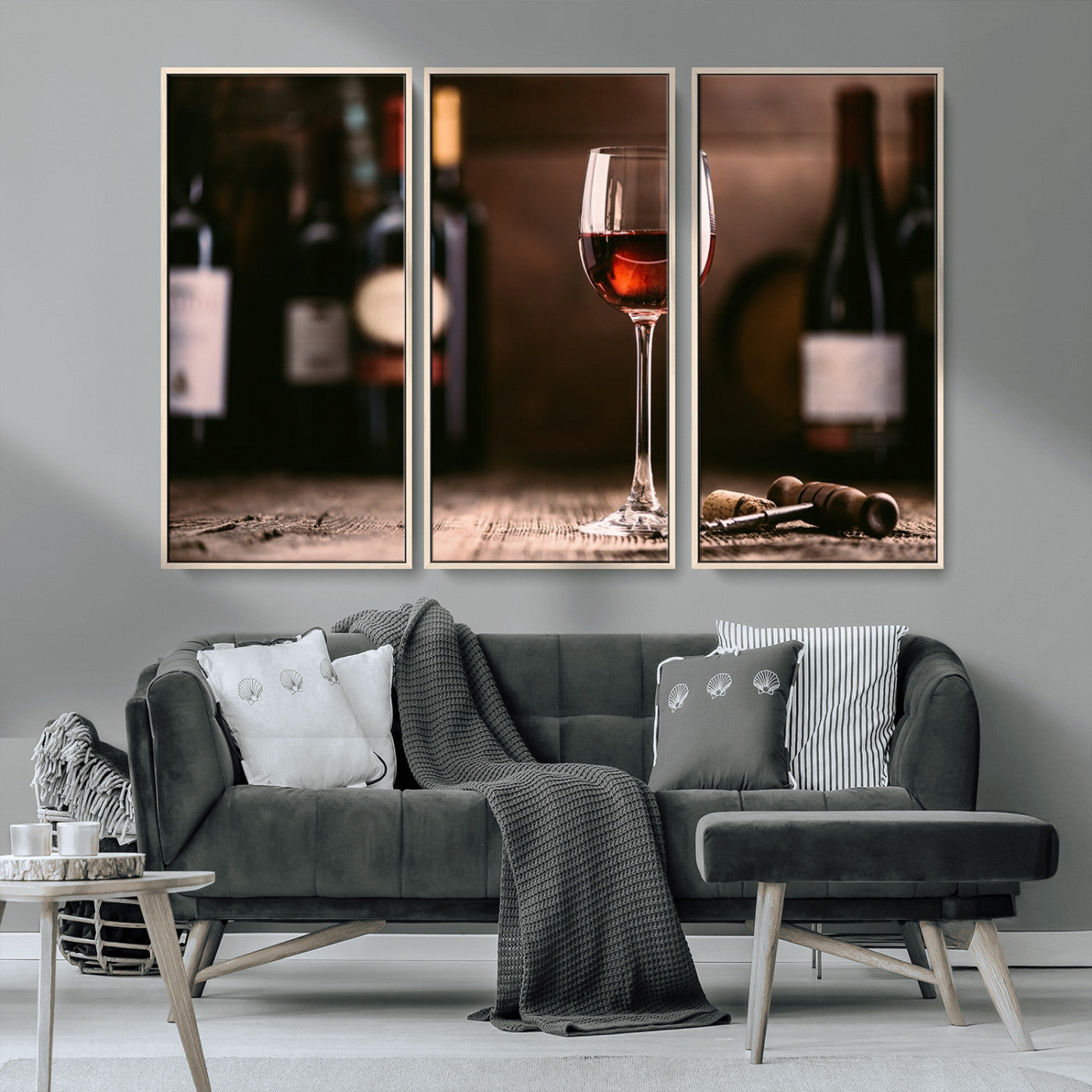 MGV-FC-48X32-3P - Red Wine and Bottle Canvas Print