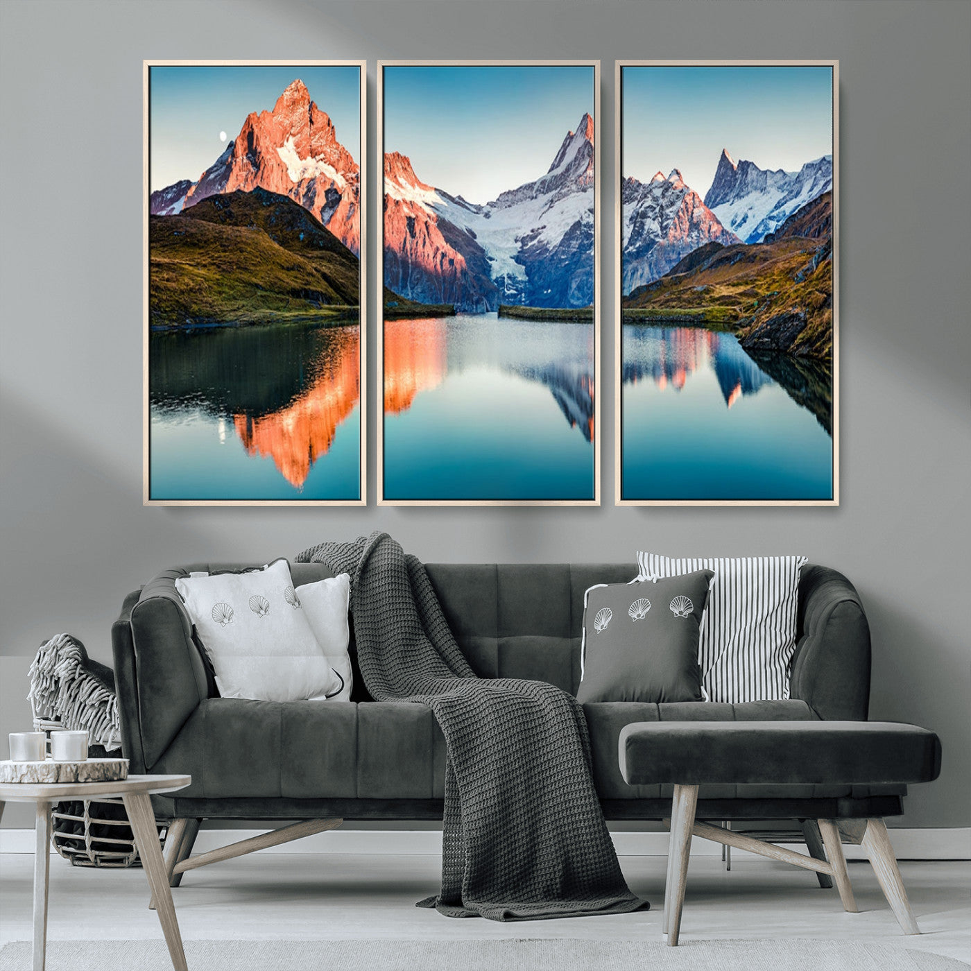 MGV-FC-48X32-3P - Landscape Mountain and Lake View Wall Art Canvas Print