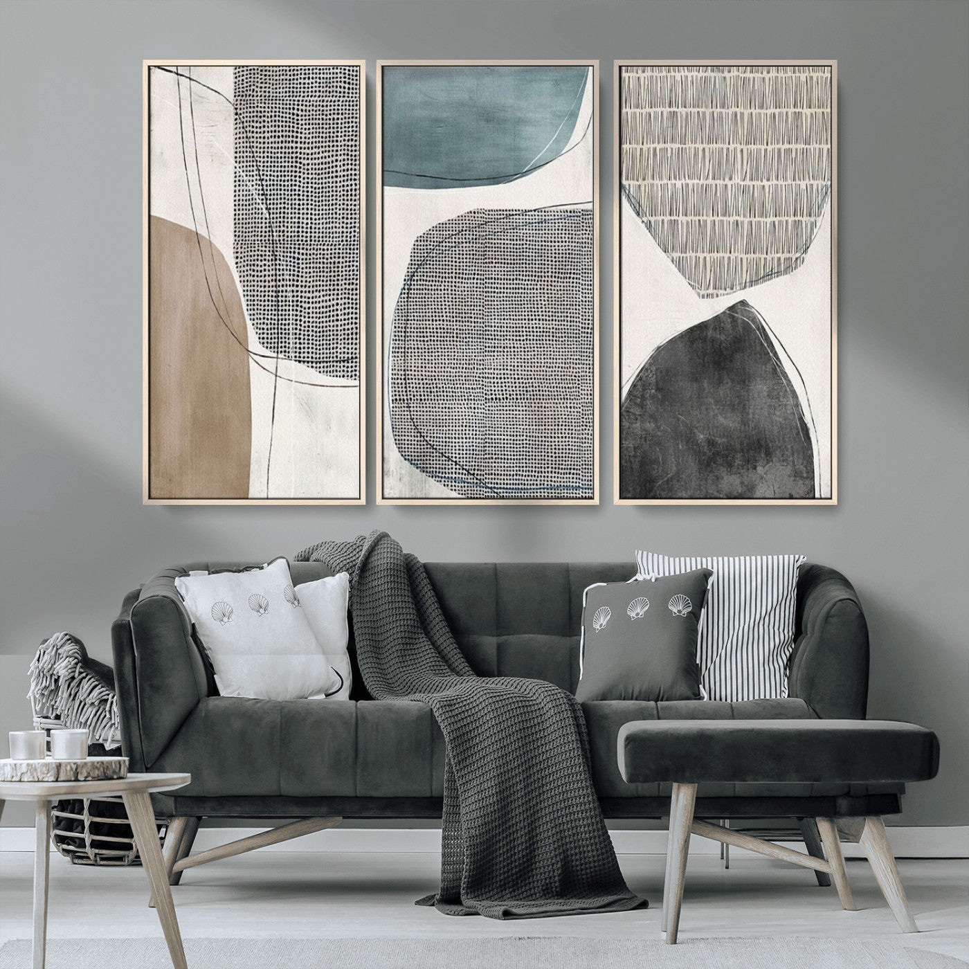 MGV-FC-48X32-3P - Canvas Print Wall Art Abstract Art Boho, Framed Boho Decor Canvas Print