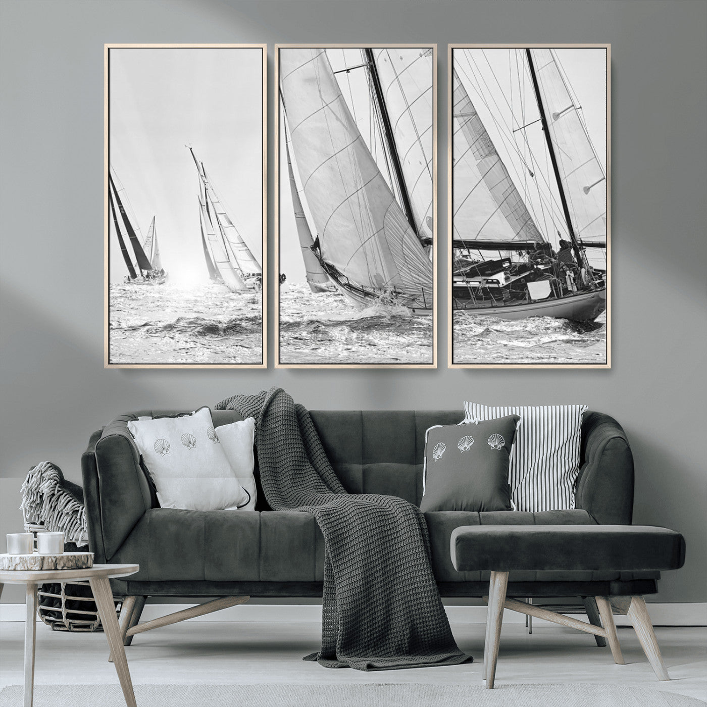 MGV-FC-48X32-3P - Yacht Sailboat Regatta Canvas Wall Art Canvas Print