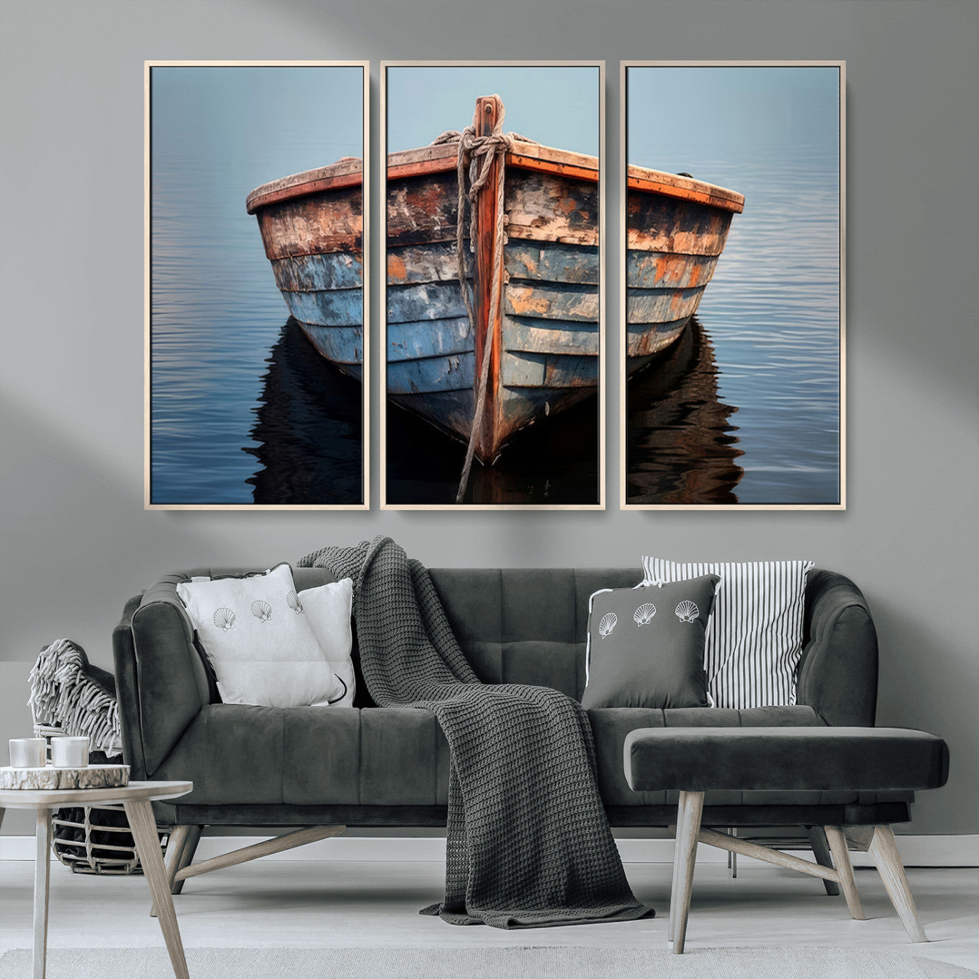 MGV-FC-48X32-3P - Stunning Vintage Boat Canvas Print | Nautical Wall