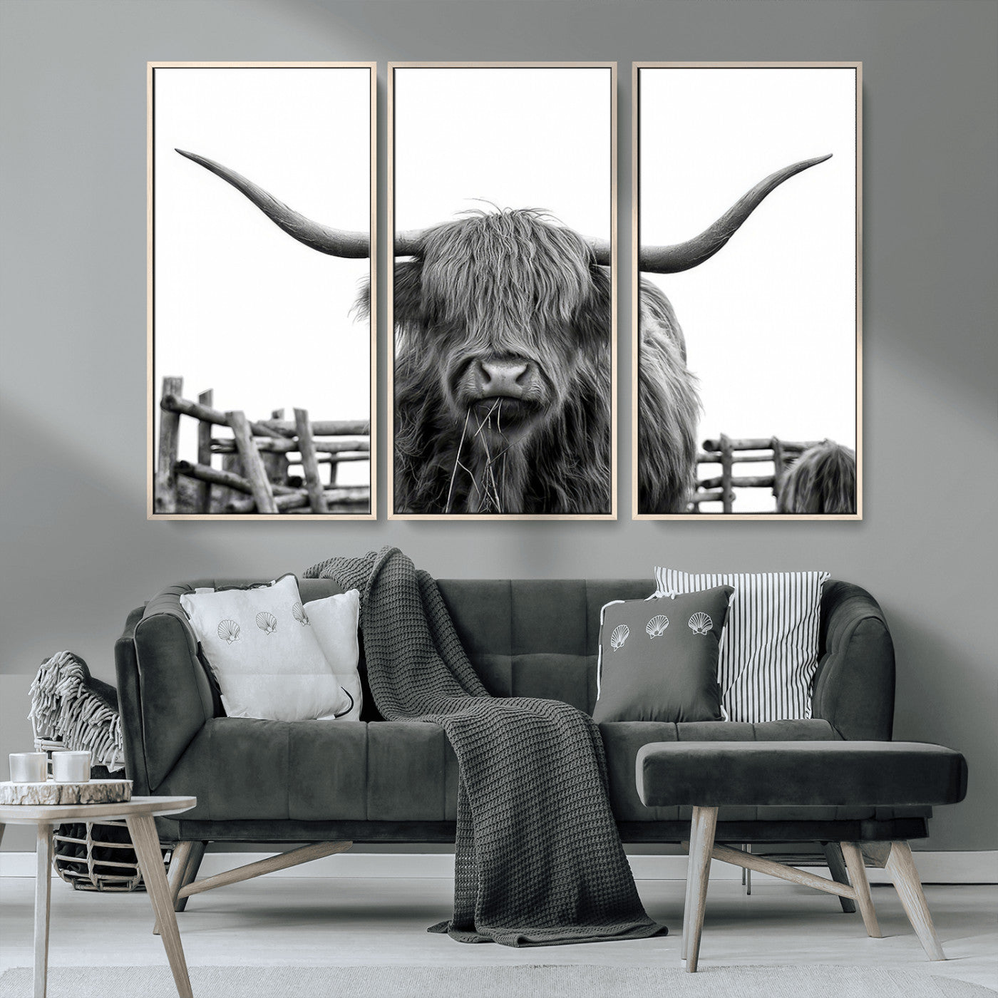 -Longhorn Canvas Print, Bighorn Cow Wall Art Canvas Print