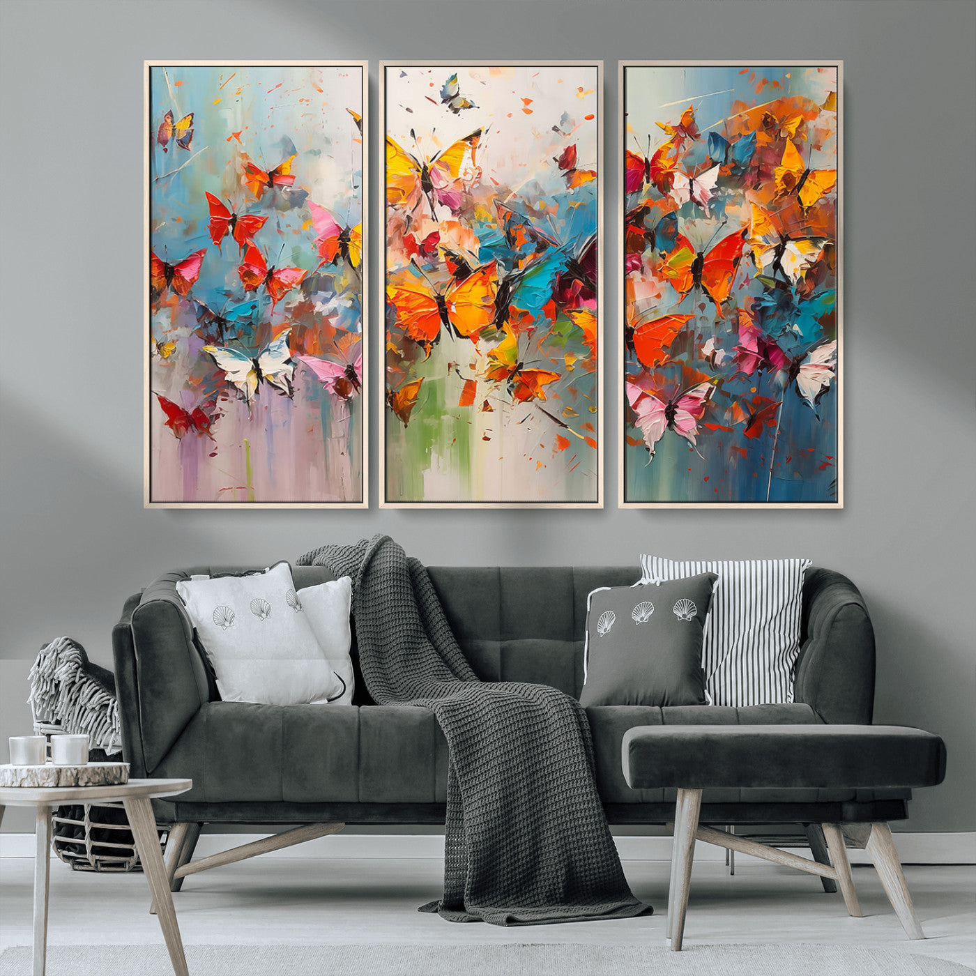 -Abstract Butterfly Wall Art Canvas Print