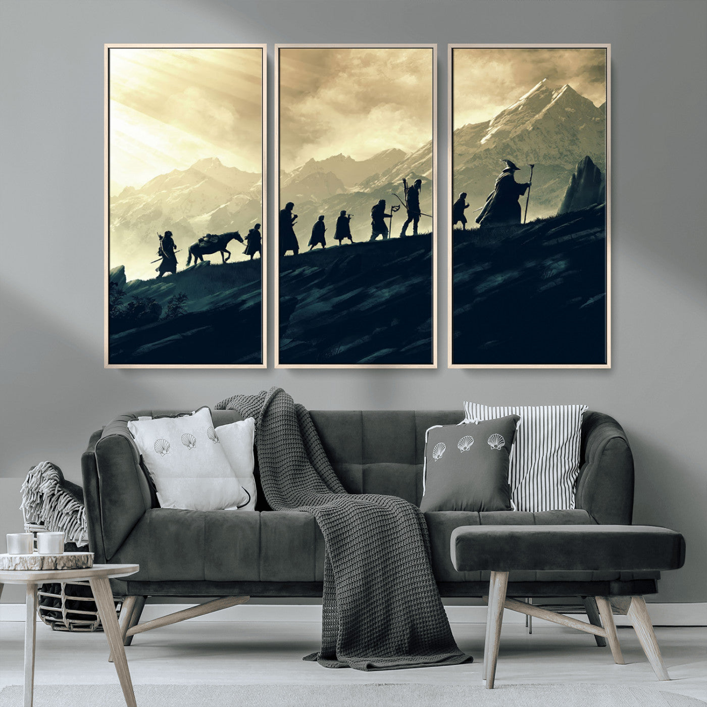 41574-MGV-CV-36X24-Lord of the Rings Silhouette Wall Art Capturing the Epic Quest Through Middle-Earth - The