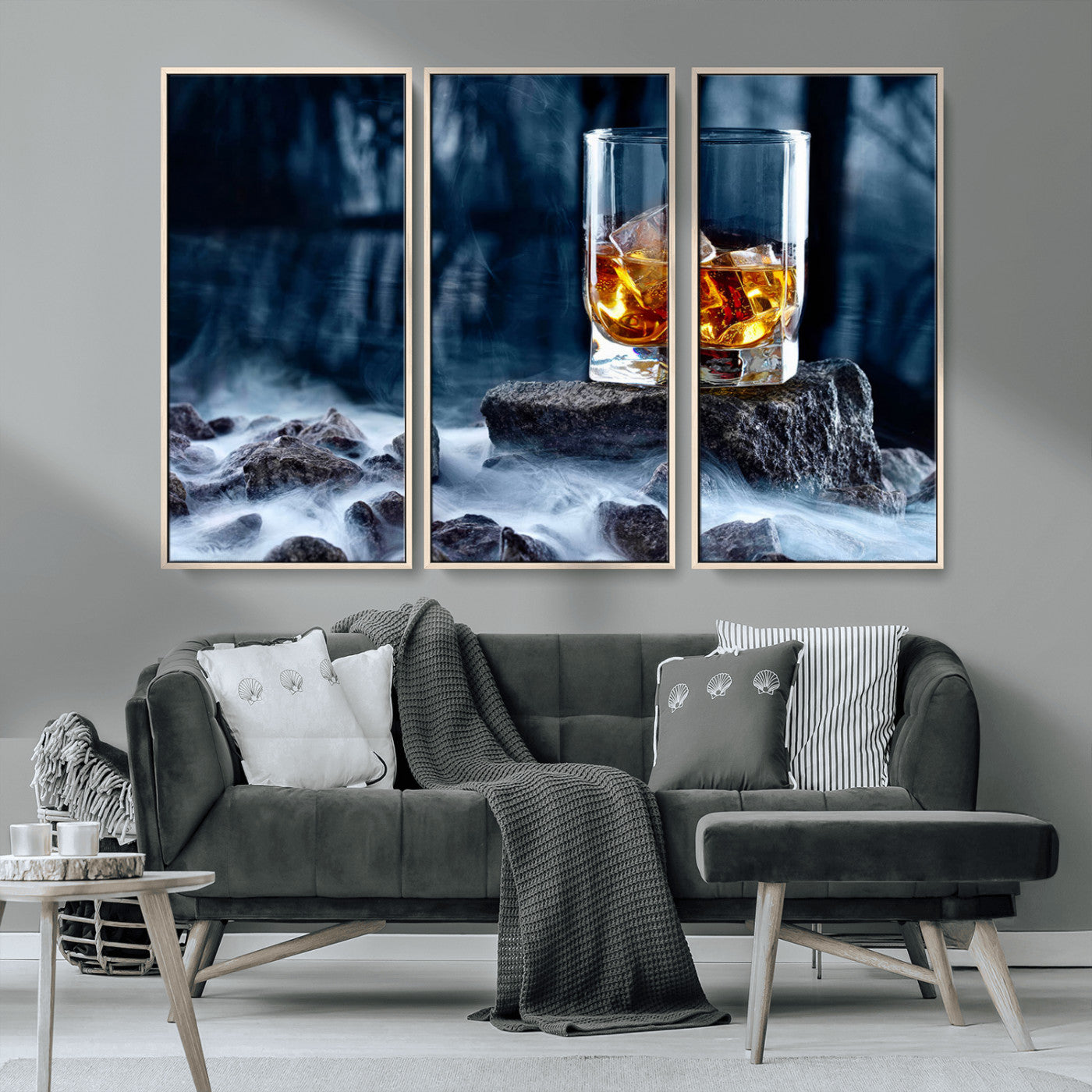 MGV-FC-48X32-3P - Whiskey Ice Wall Art Canvas Print