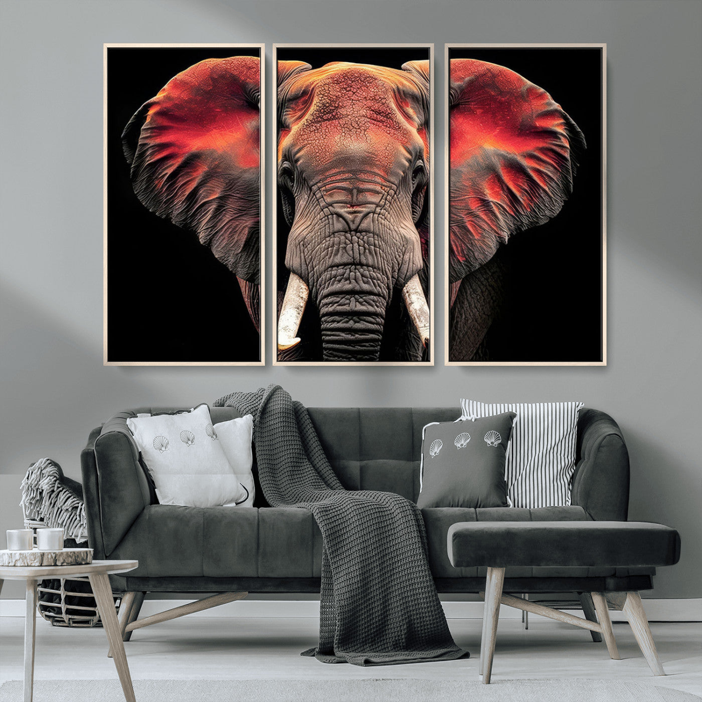 54719-MGV-FC-48X32-3P_Natural-Elephant Wall Art Canvas Print
