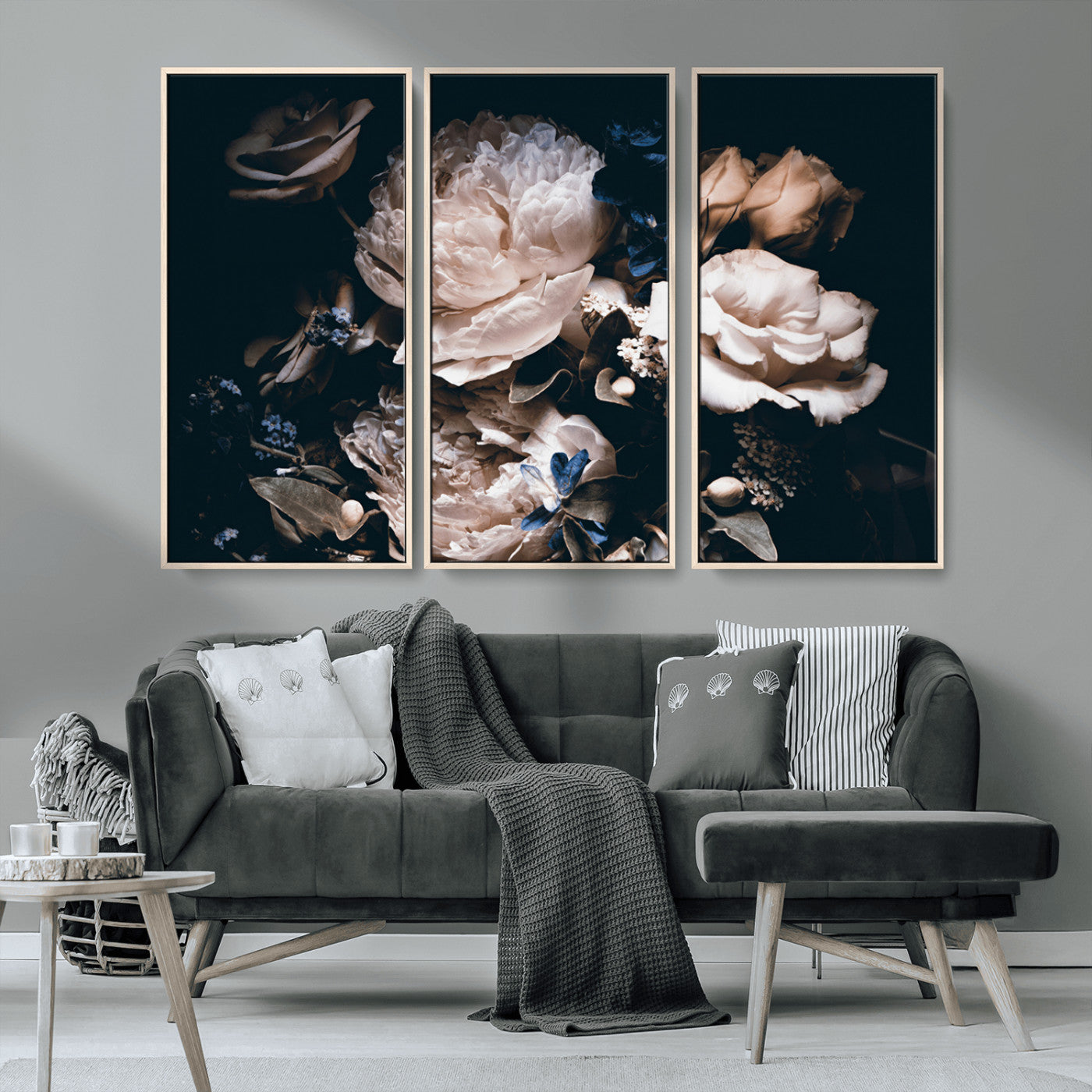 MGV-FC-48X32-3P - Pink Peonies Flowers Large Canvas Art Print