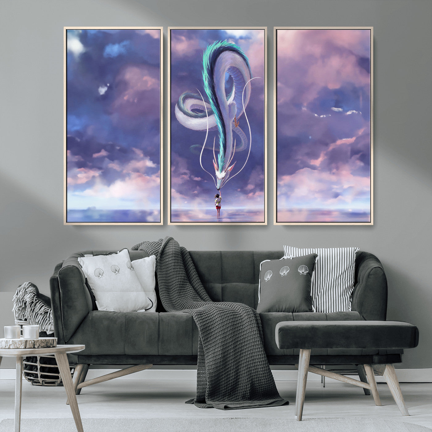 MGV-FC-48X32-3P - Spirited Away Haku and Chihiro Poster - Anime Lover - Hayao Miyazaki - Studio Ghibli Poster - Anime