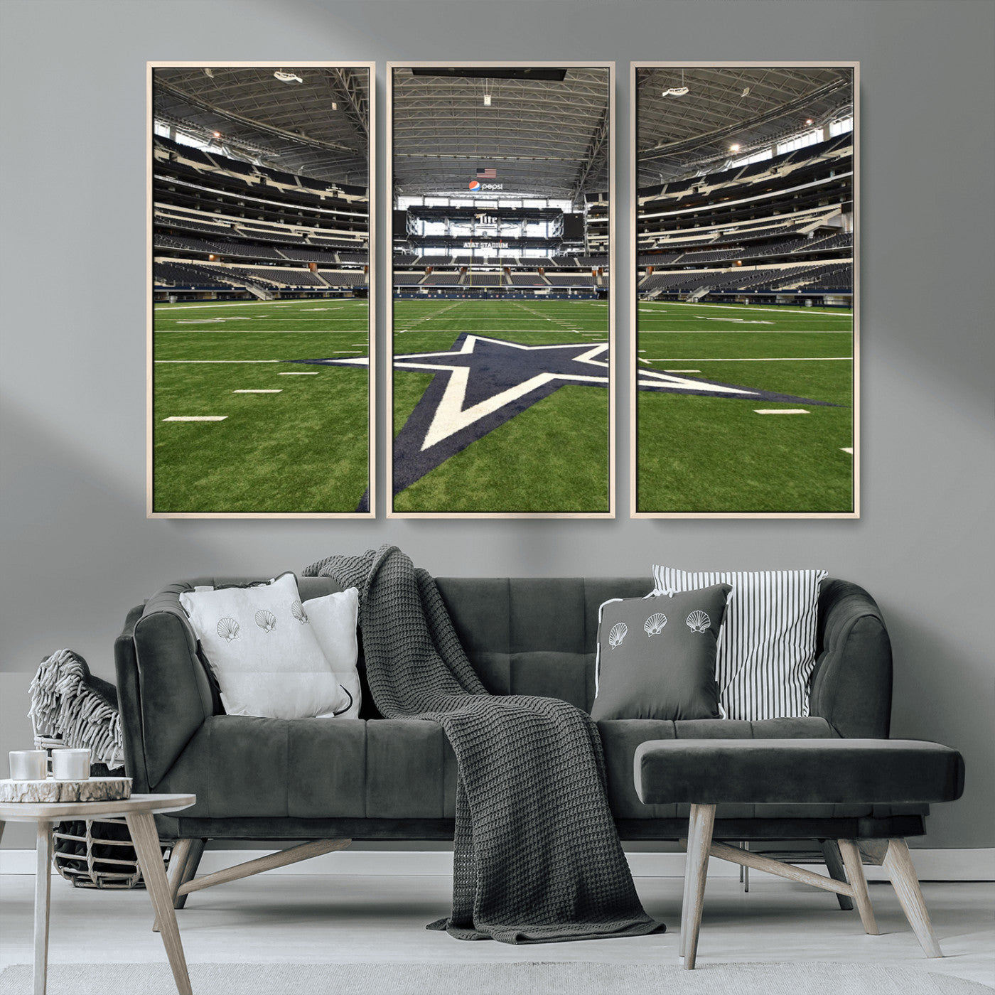 MGV-FC-48X32-3P - Dallas Cowboys Football Team Print - Arlington AT&T Stadium Wall Art Canvas Print