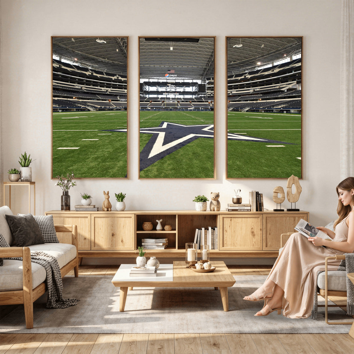 14834-MGV-CV-36X24 - Dallas Cowboys Football Team Print - Arlington AT&T Stadium