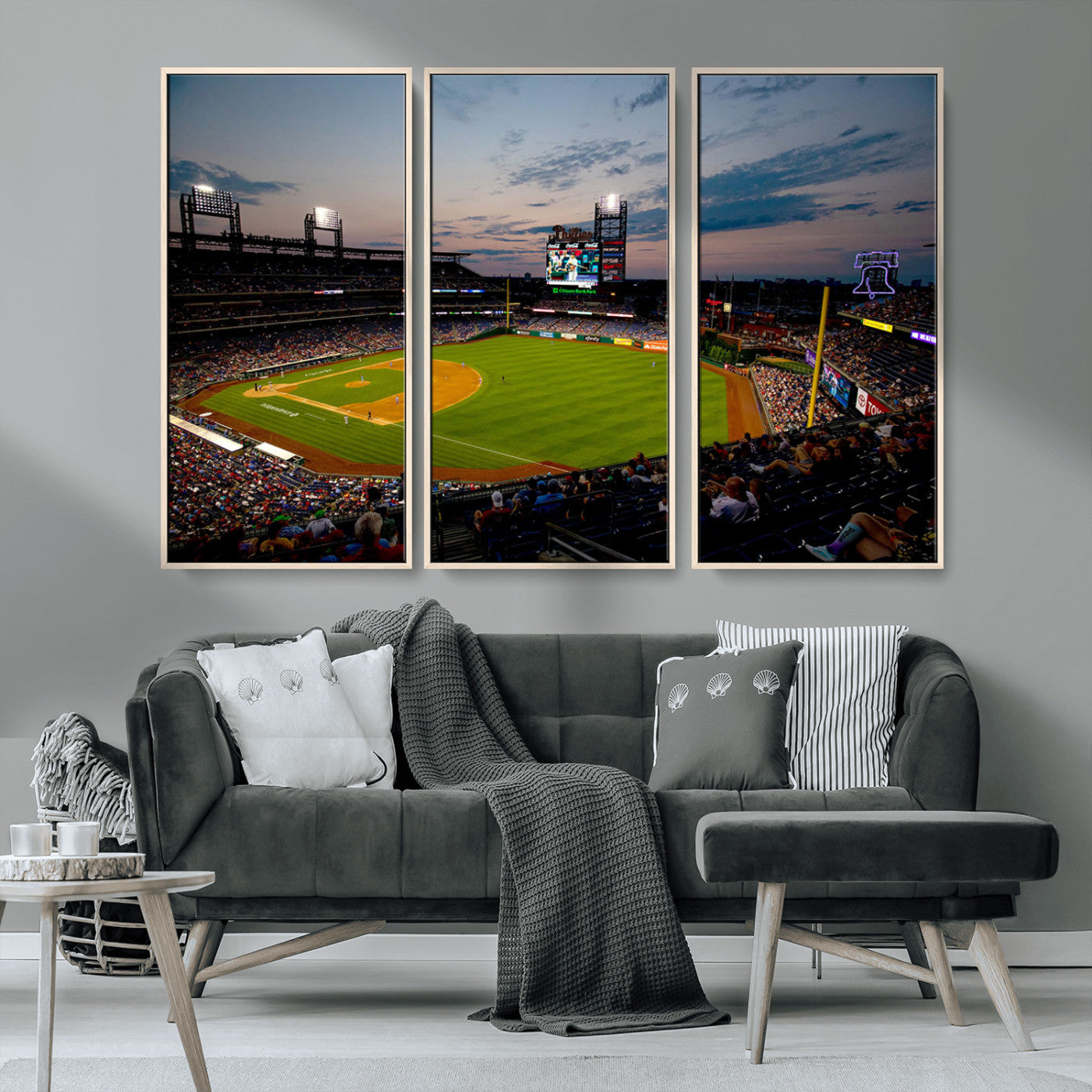 MGV-FC-48X32-3P - Philadelphia Phillies Baseball Team Print - Citizens Bank Park Stadium Wall Art Canvas Print