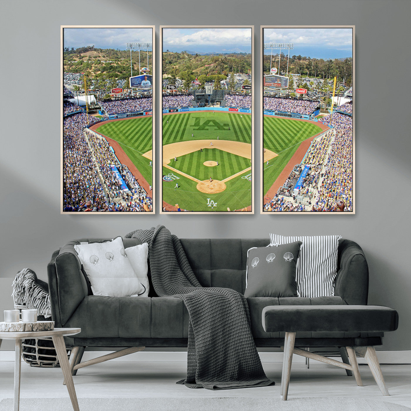MGV-FC-48X32-3P - Citi Field Wall Art Print | 3-Panel New York Mets Baseball Stadium Canvas Print | Framed Sports Decor for Living Room, Man Cave, or Office