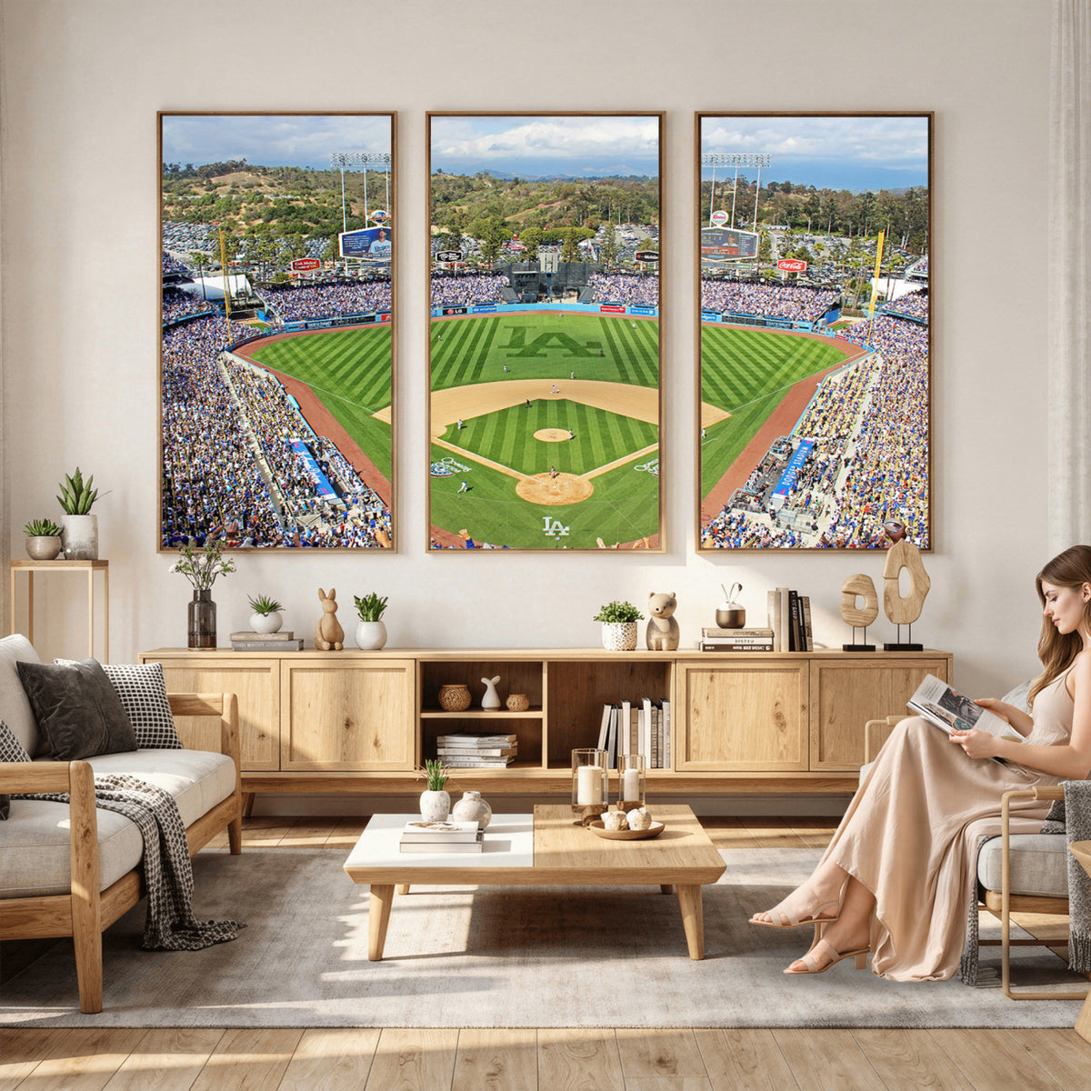 34760-MGV-CV-36X24 - Citi Field Wall Art Print | 3-Panel New York Mets Baseball Stadium Canvas Print