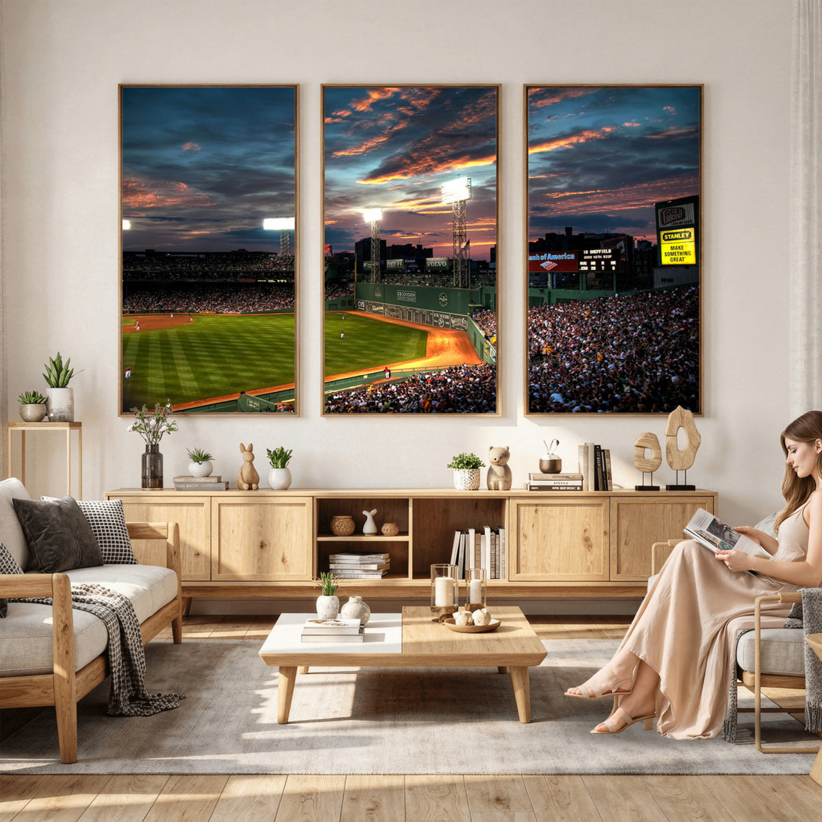 66781-MGV-CV-36X24 - Fenway Park Boston Massachusetts Stadium Wall Art Canvas Print