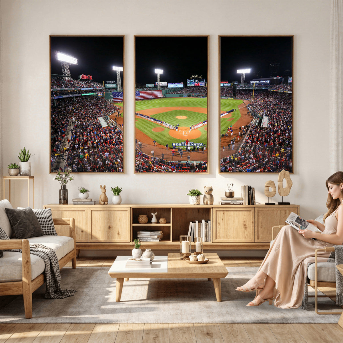 47365-MGV-CV-36X24 - Fenway Park Wall Art Canvas Print | Large Baseball Stadium Canvas for Boston Red Sox Fans