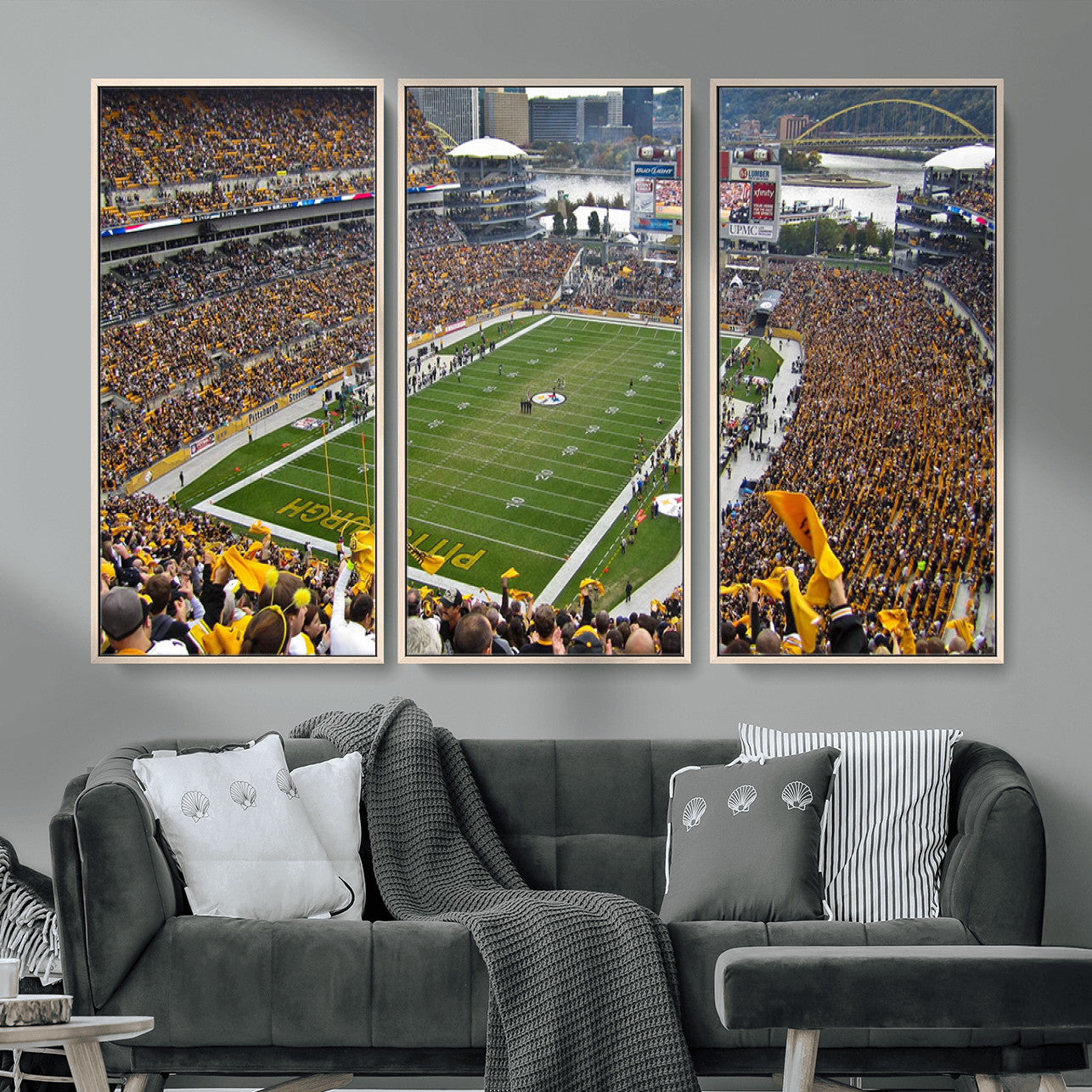 51419-MGV-FC-48X32-3P - Pittsburgh Steelers Print - Pittsburgh Heinz Field Stadium Wall Art Canvas Print