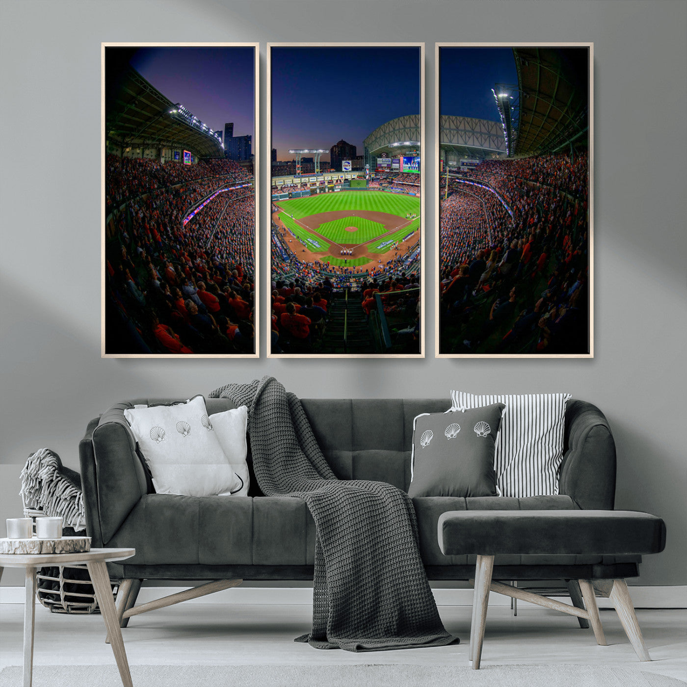 MGV-FC-48X32-3P - Houston Astros Baseball Team Print - Houston Minute Maid Park Stadium Wall Art Canvas Print