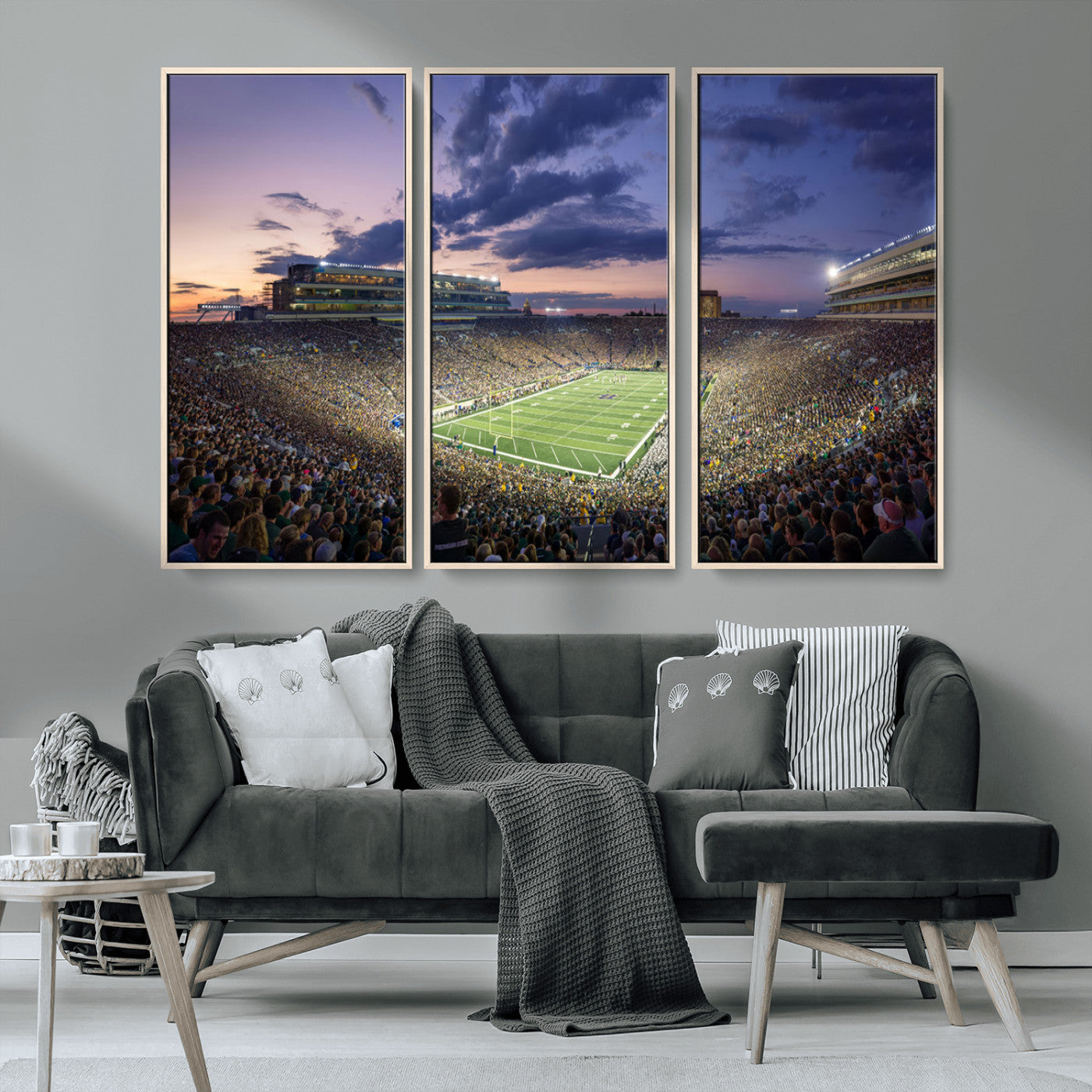MGV-FC-48X32-3P - Notre Dame Fighting Irish Football Team Print - Notre Dame Stadium Wall Art Canvas Print
