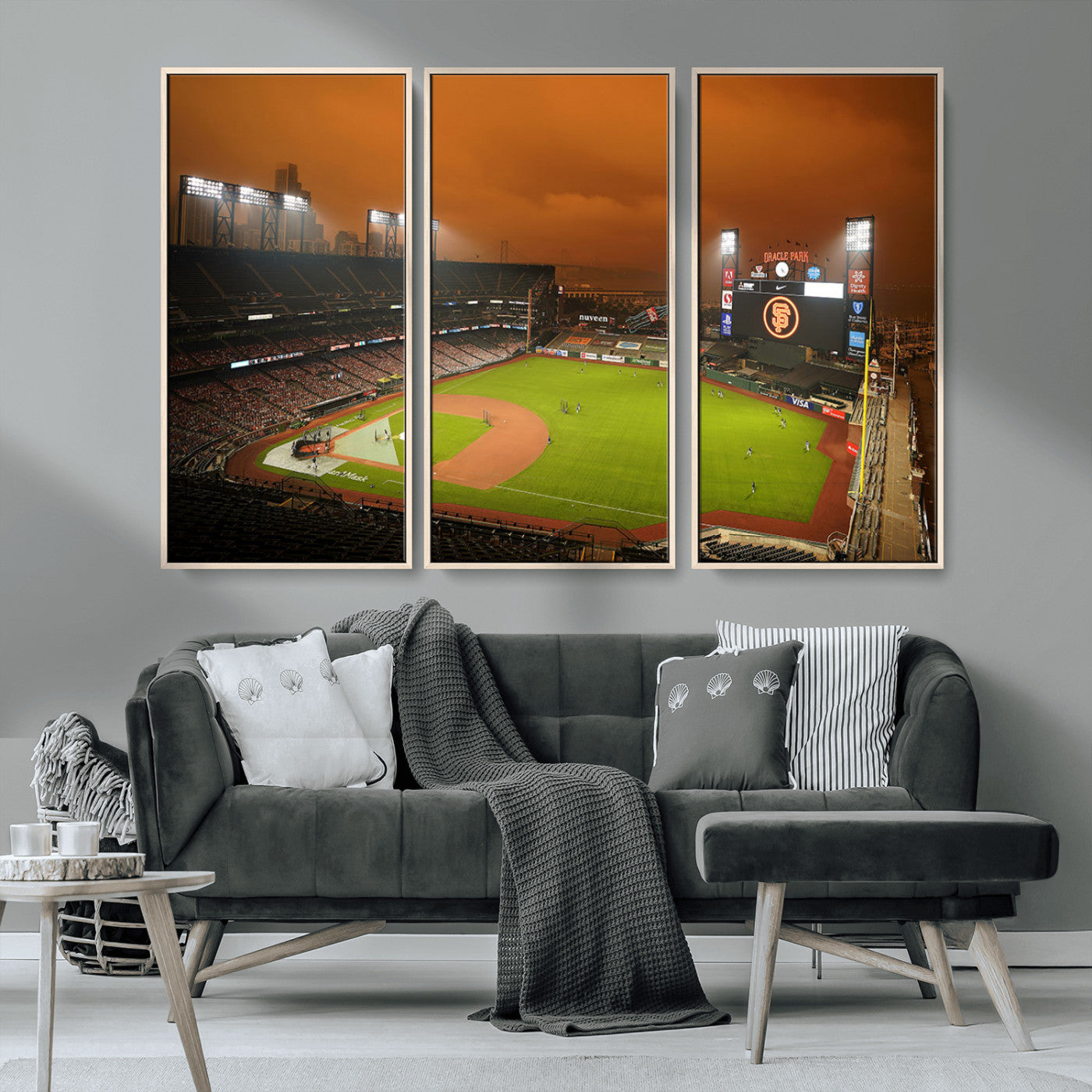 MGV-FC-48X32-3P - San Francisco Giants Baseball Team Print - Oracle Park Stadium Wall Art Canvas Print