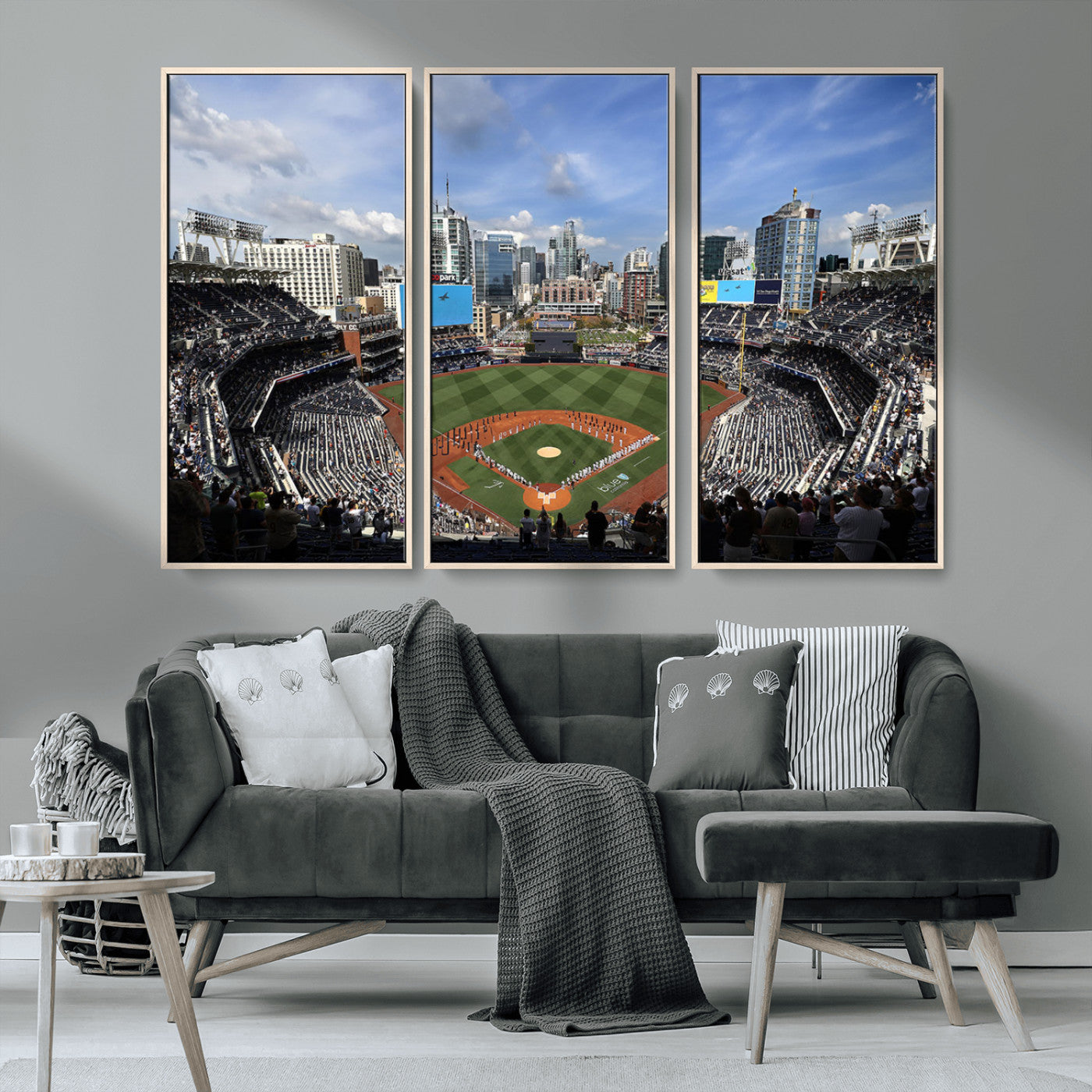 MGV-FC-48X32-3P - San Diego Padres Baseball Team Print - Petco Park Stadium Wall Art Canvas Print