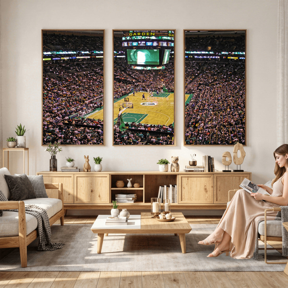 21705-MGV-CV-36X24 - TD Garden Basketball Canvas Wall Art | Boston Celtics Live Action