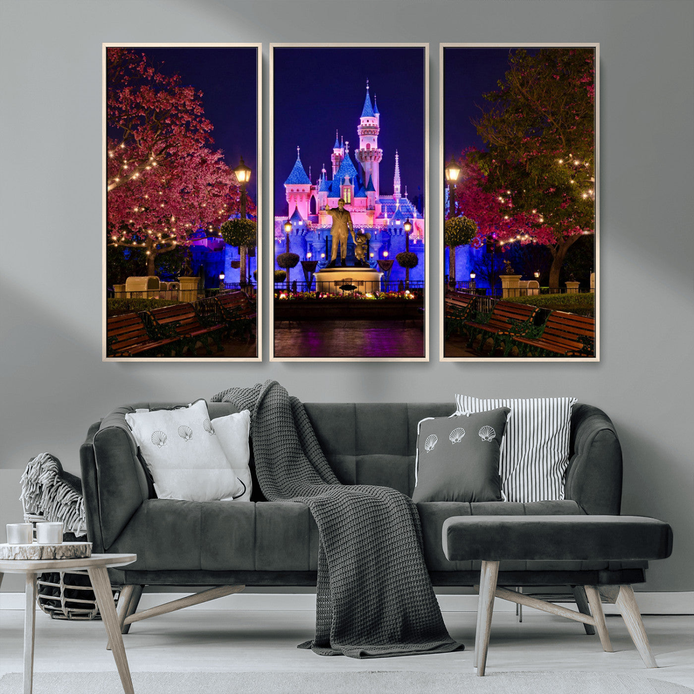 MGV-FC-48X32-3P - Castle Large Wall Art Disney Magic Kingdom Kids Room Decor - Disney World Christmas Home Decor Child