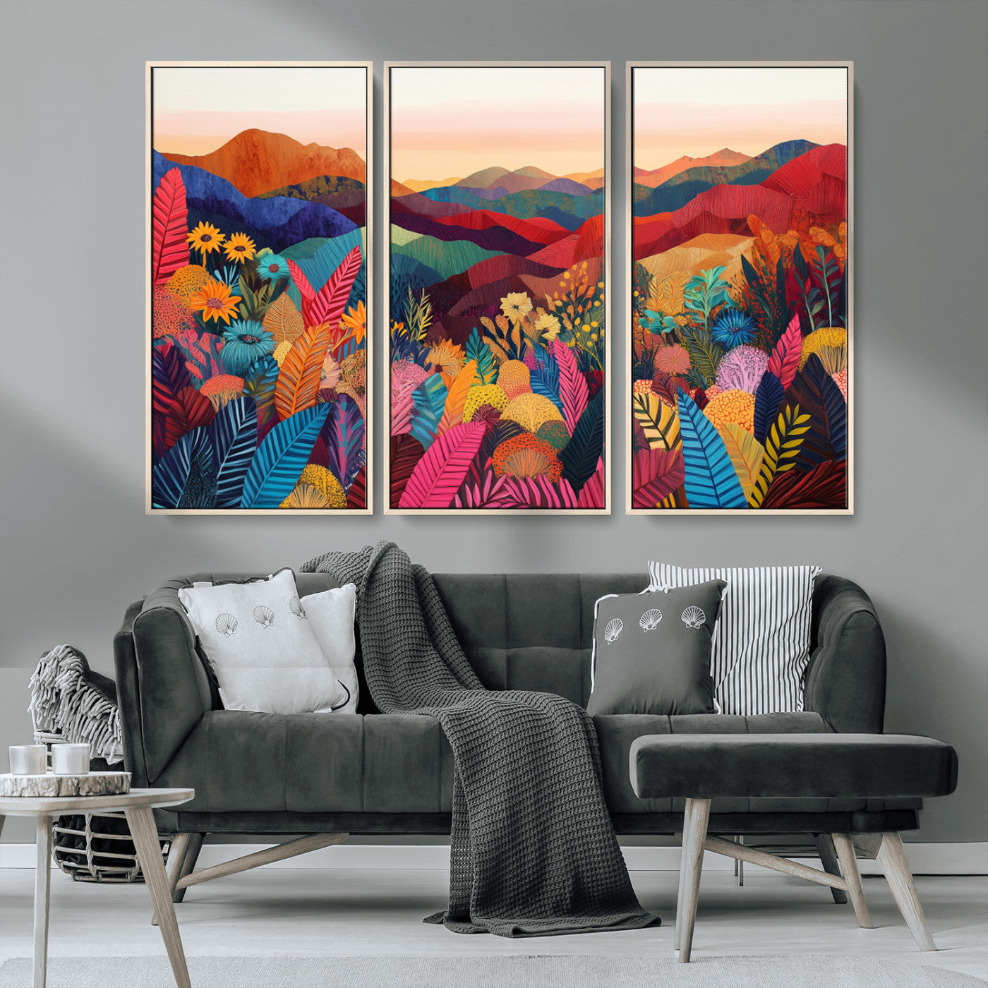 MGV-FC-48X32-3P - YAYOI KUSAMA Abstract Print - Landscape Canvas Wall Art Print - Vibrant Modern Decor for Living