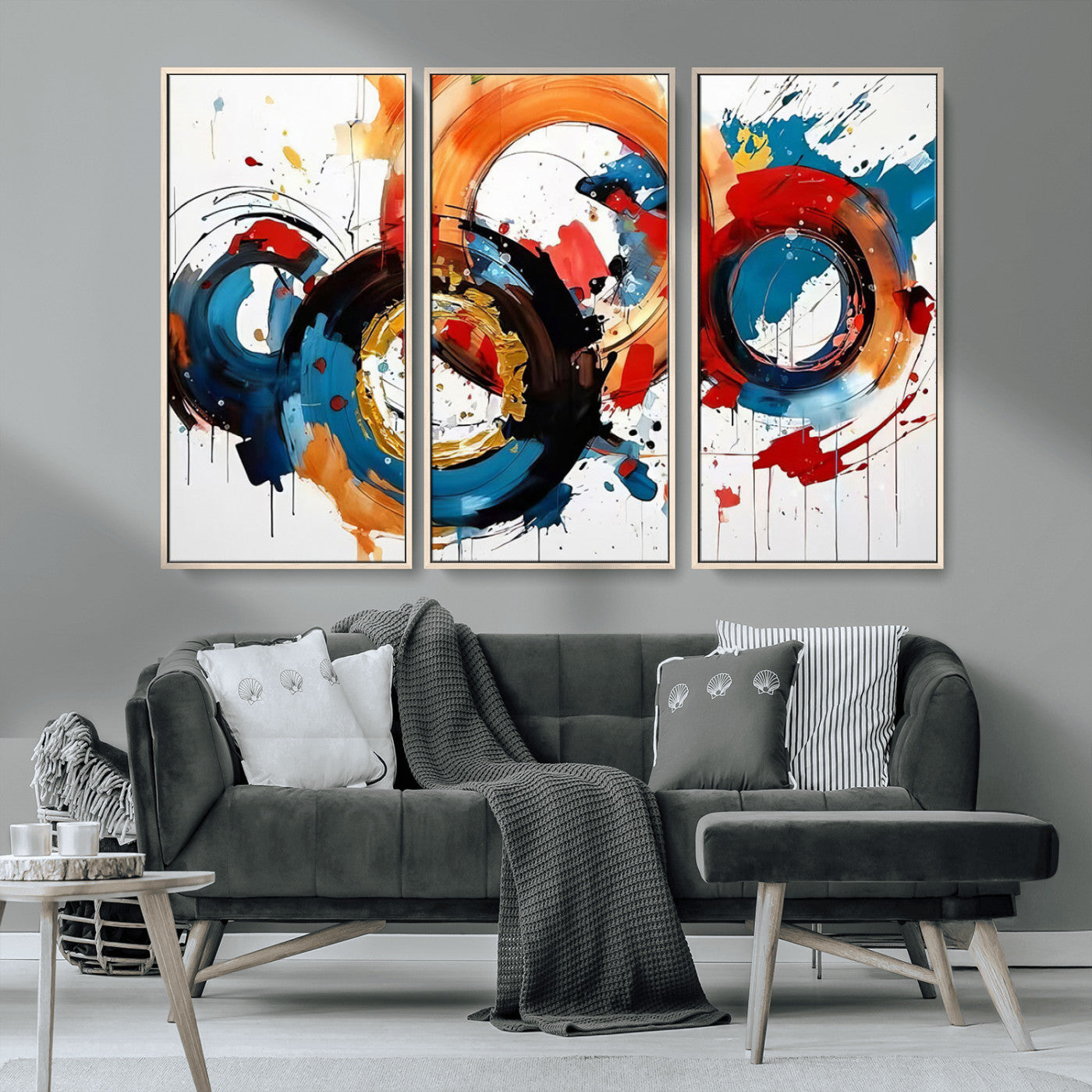MGV-FC-48X32-3P - Abstract Wall Art, Rings Wall Art Canvas Print