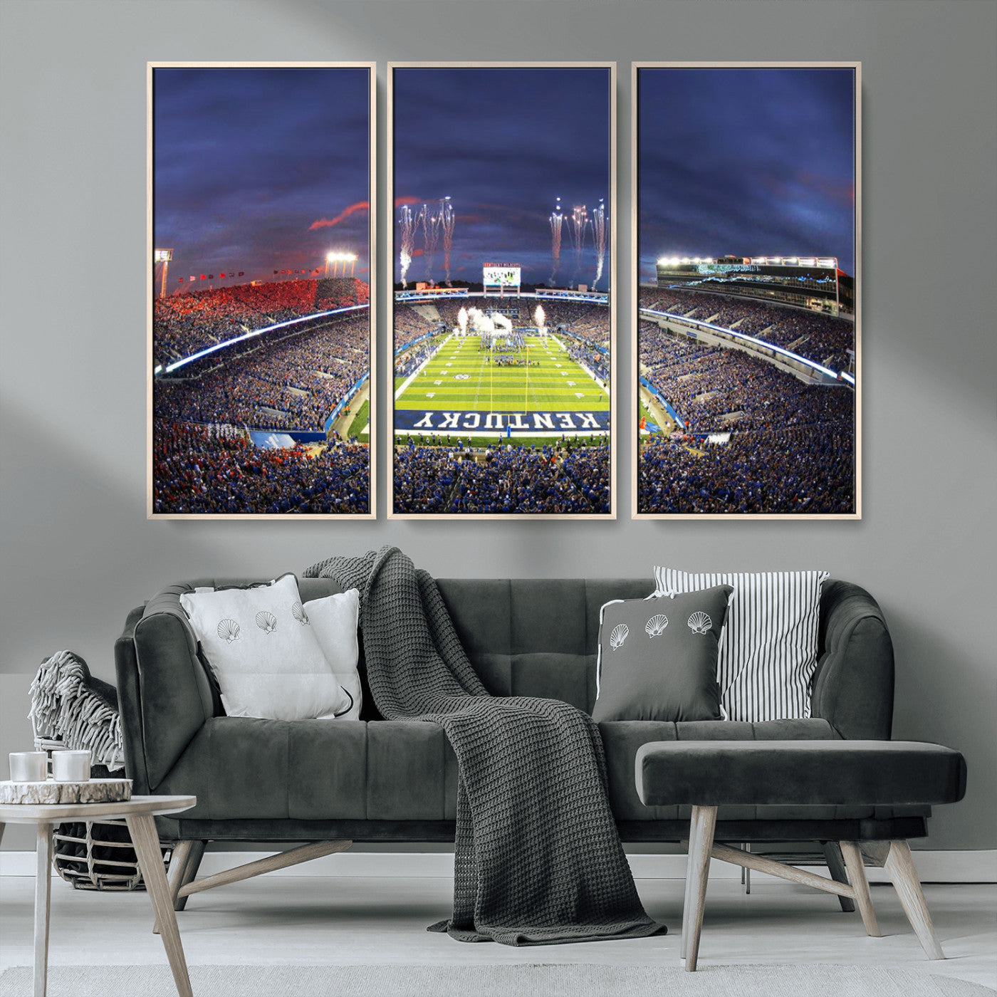 MGV-FC-48X32-3P - Kroger Field Canvas Wall Art - Kentucky Stadium Wall Art Print - Sunset Football Stadium Wall Decor