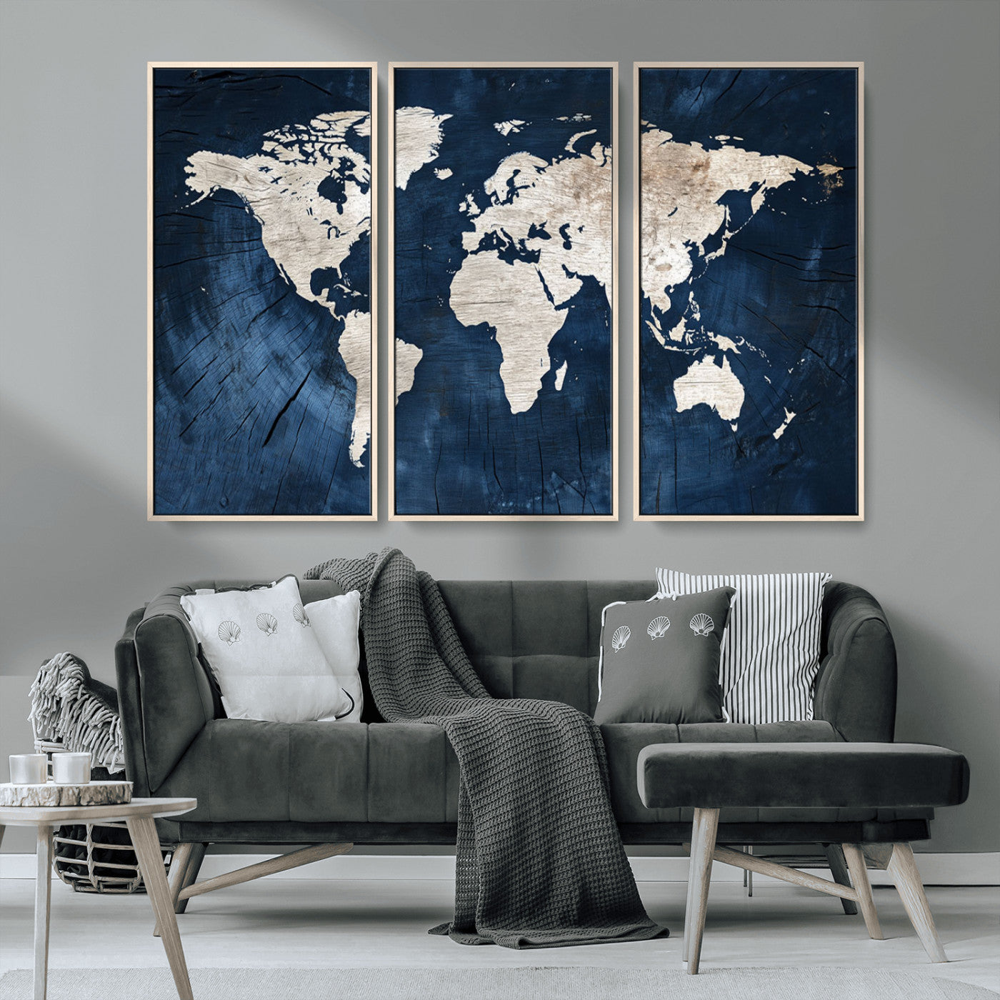 MGV-FC-48X32-3P - Push Pin World Map Canvas Print – Framed Wall Art for Couples to Track Their Travels – Anniversary