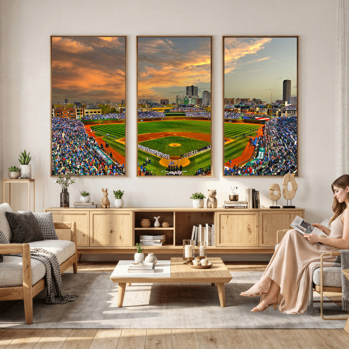 45635-MGV-CV-36X24 - Chicago Wrigley Field Wall Art Canvas Print