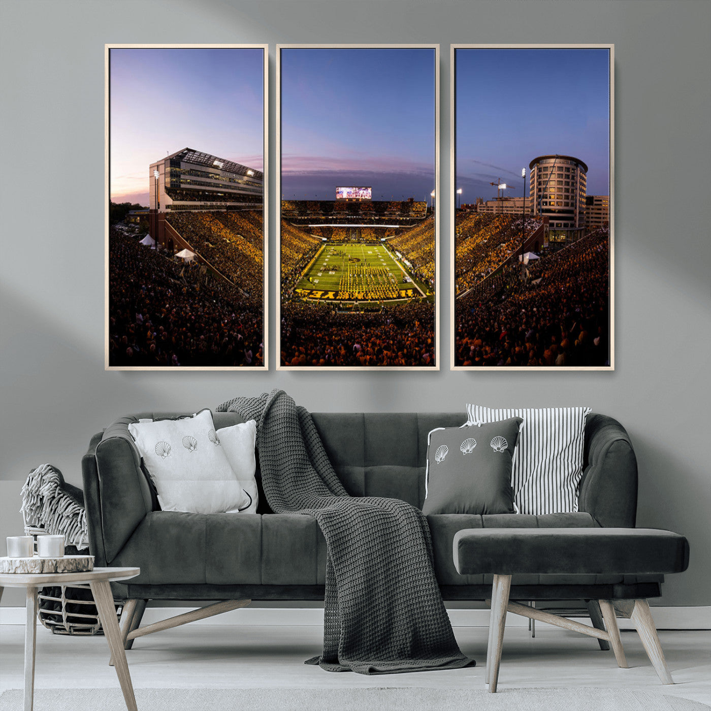 MGV-FC-48X32-3P - Iowa Hawkeyes Kinnick Stadium Wall Art Canvas Print, Framed Iowa Hawkeyes Kinnick Stadium Canvas