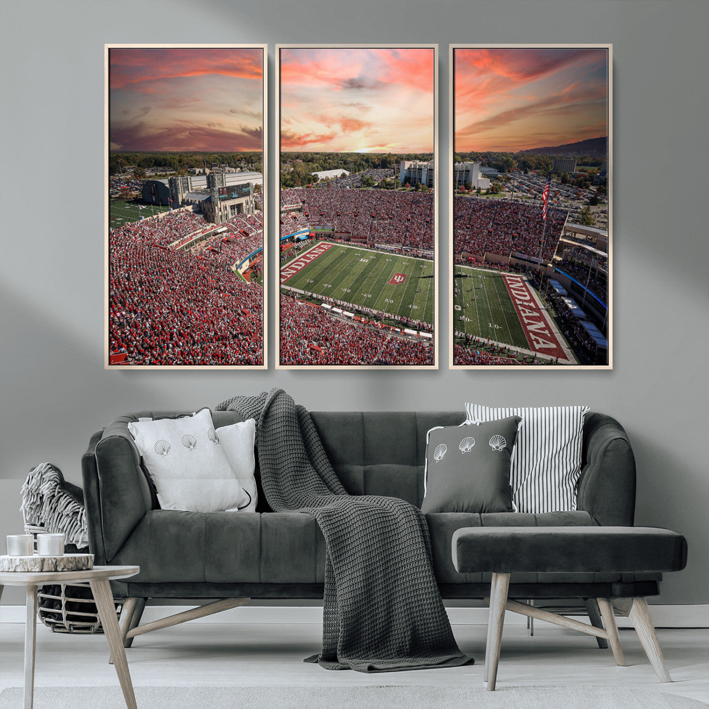 MGV-FC-48X32-3P - Indiana Memorial Stadium Wall Art Canvas Print, Framed Studium Canvas Art, Indiana Memorial Stadium