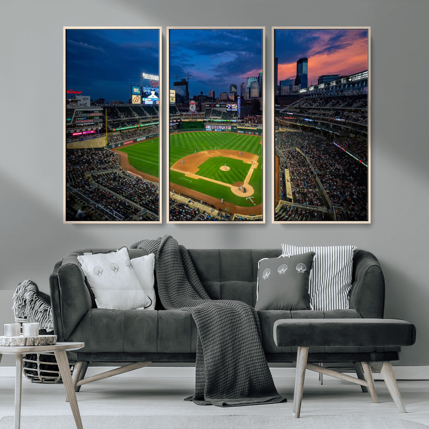 68222753-MGV-CV-36X24-Target Field Wall Art Canvas Print, Baseball Stadium Print, Minneapolis Major League Baseball's Minnesota Twins