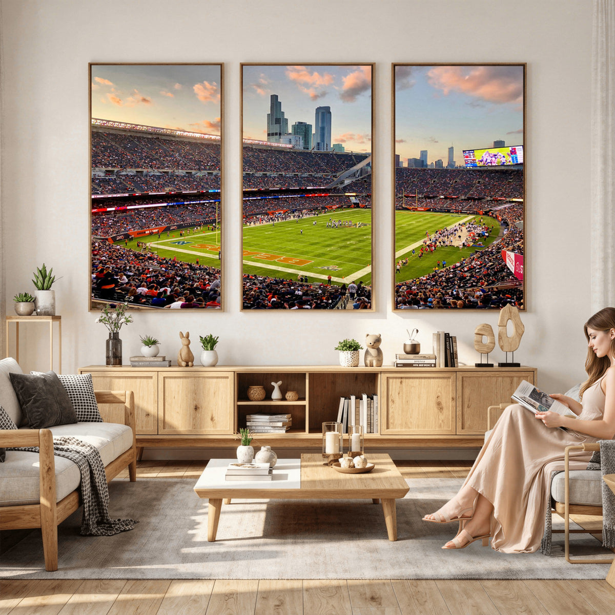 55377093-PAN-FL-20X10 - Chicago Bears Soldiers Field Wall Art Canvas Print, Man Cave Wall Decor