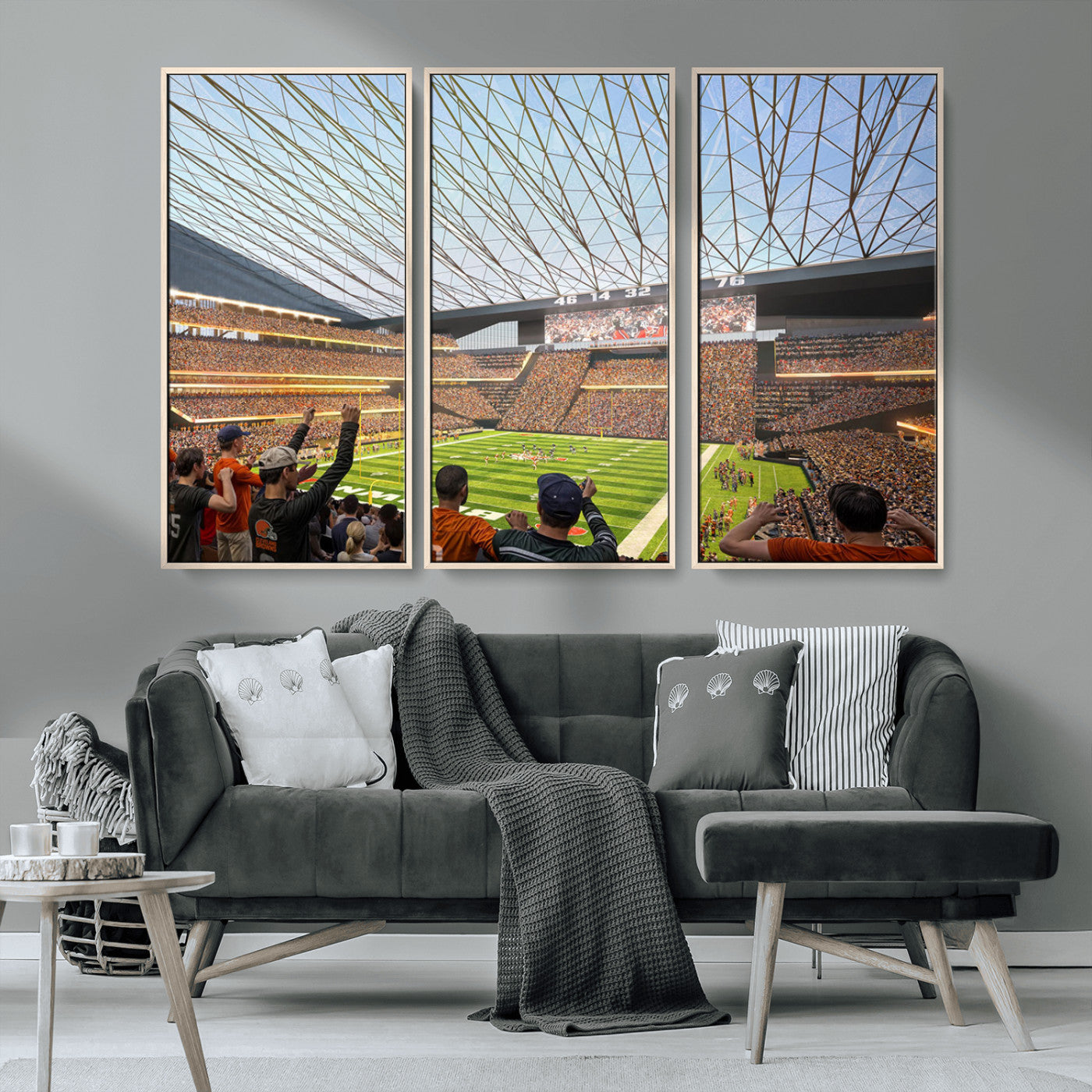 MGV-FC-48X32-3P - Cleveland Browns Stadium Wall Art - NFL Football Canvas Print