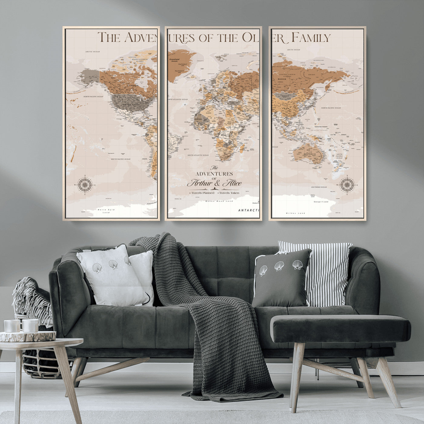 MGV-FC-48X32-3P - World Travel Map with Pins – Push Pin Maps of Where I've Been, Framed Wall Map for Travel Memories,