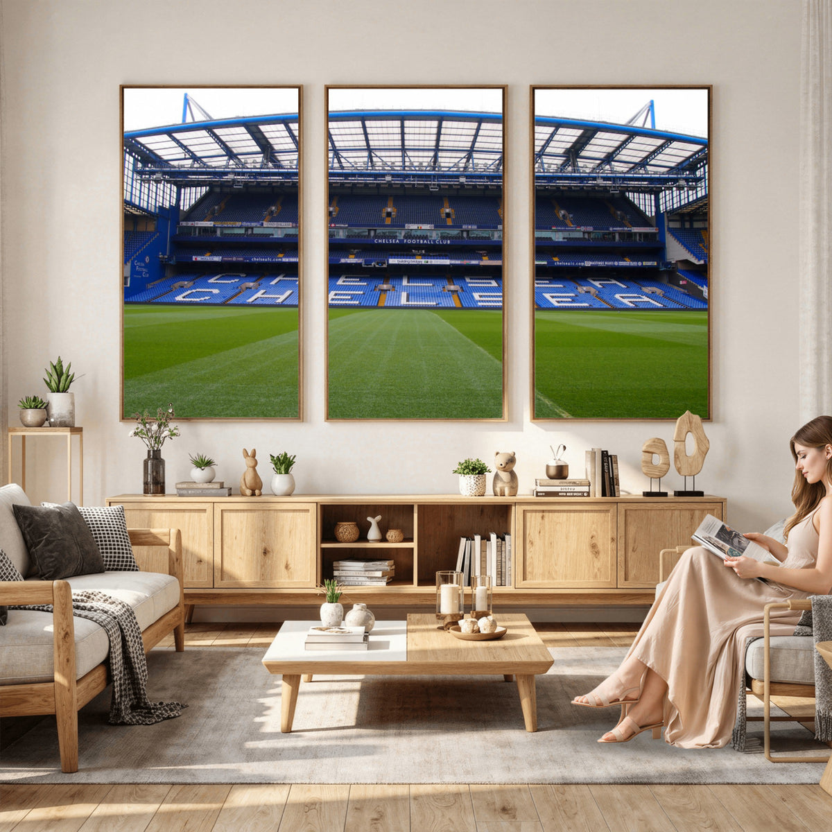 38616413CHELSA-MGV-CV-36X24 - Stamford Bridge Chelsea Football Stadium Canvas Wall Art