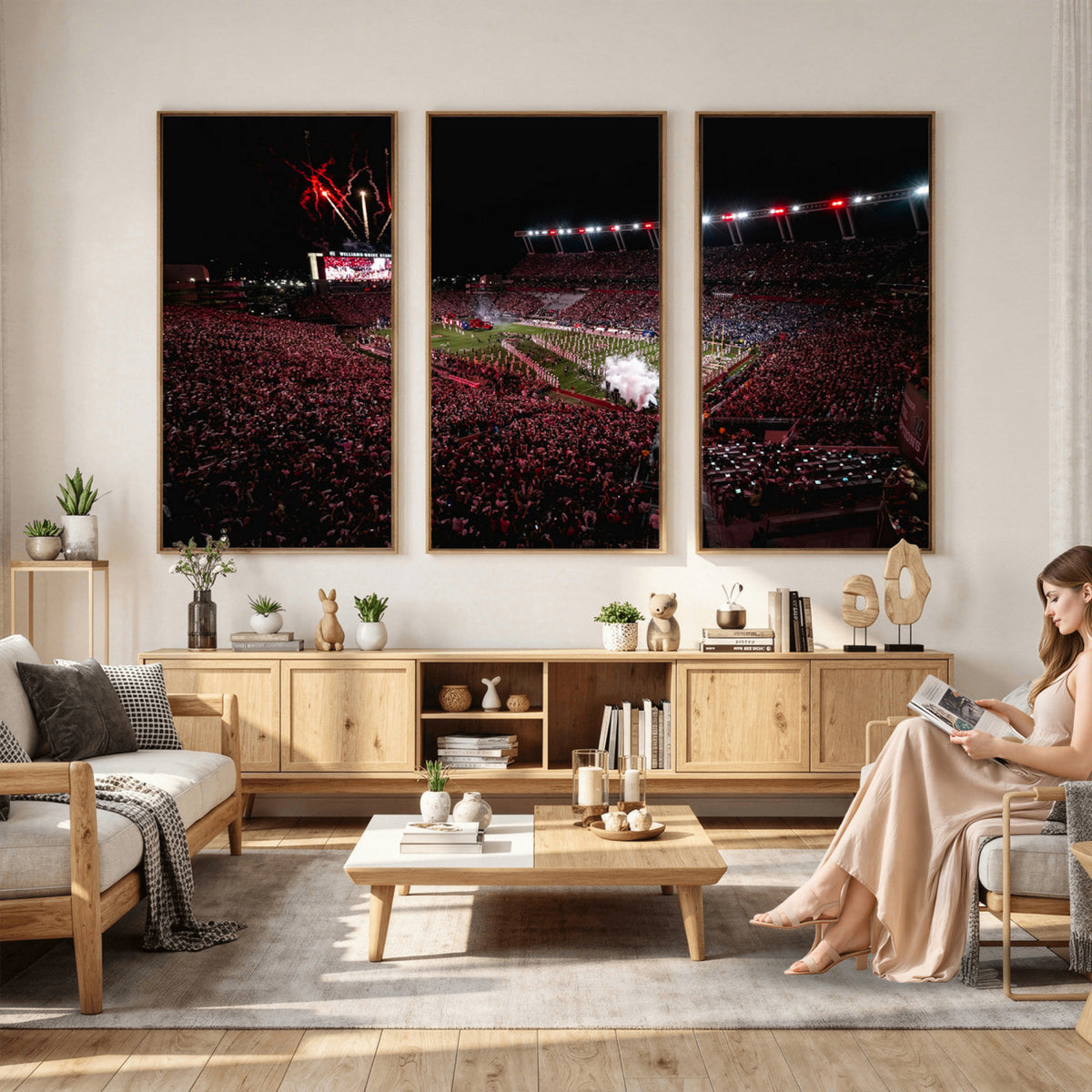 60690191-MGV-CV-36X24 - William Brice Stadium Wall Art Print, Baseball Game Room