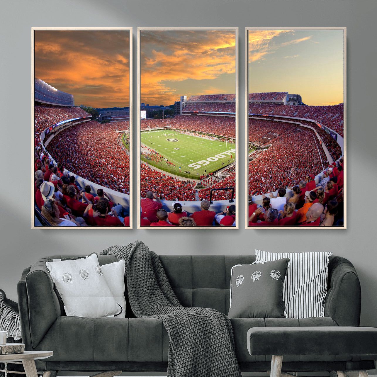 73680988-MGV-FC-48X32-3P - Dooley Stadium Wall Art, Sports Arena Canvas Print, Dooley Field Sanford Stadium Artwork for Home, Office