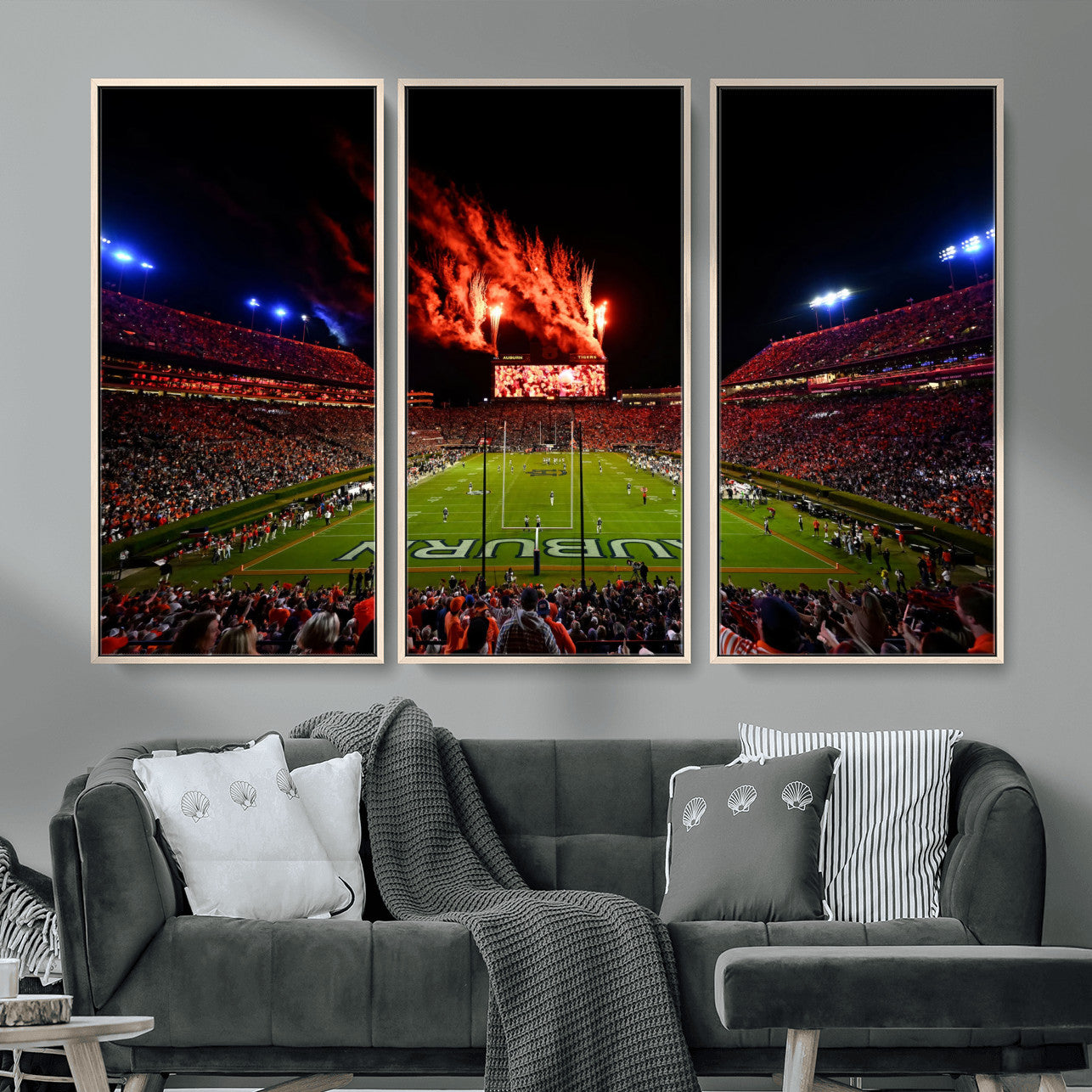 59046876-MGV-CV-36X24-Jordan-Hare Stadium Wall Art Canvas Print, Football Stadium Aerial View, College Sports Art for Man Cave or Game Room (Copy)