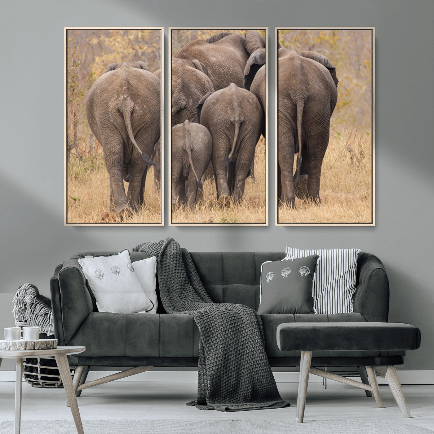 MGV-FC-48X32-3P - Wild Elephant Wall Art Canvas Print