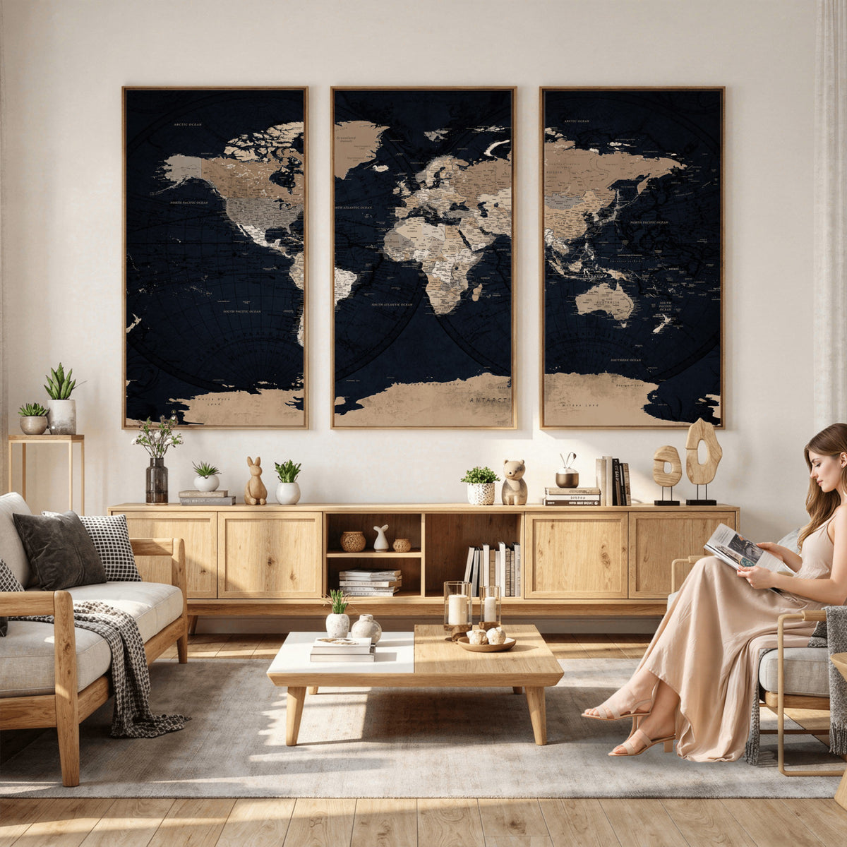 25812727-MGV-CV-36X24 - Grunge Wall Art World Map Canvas Print