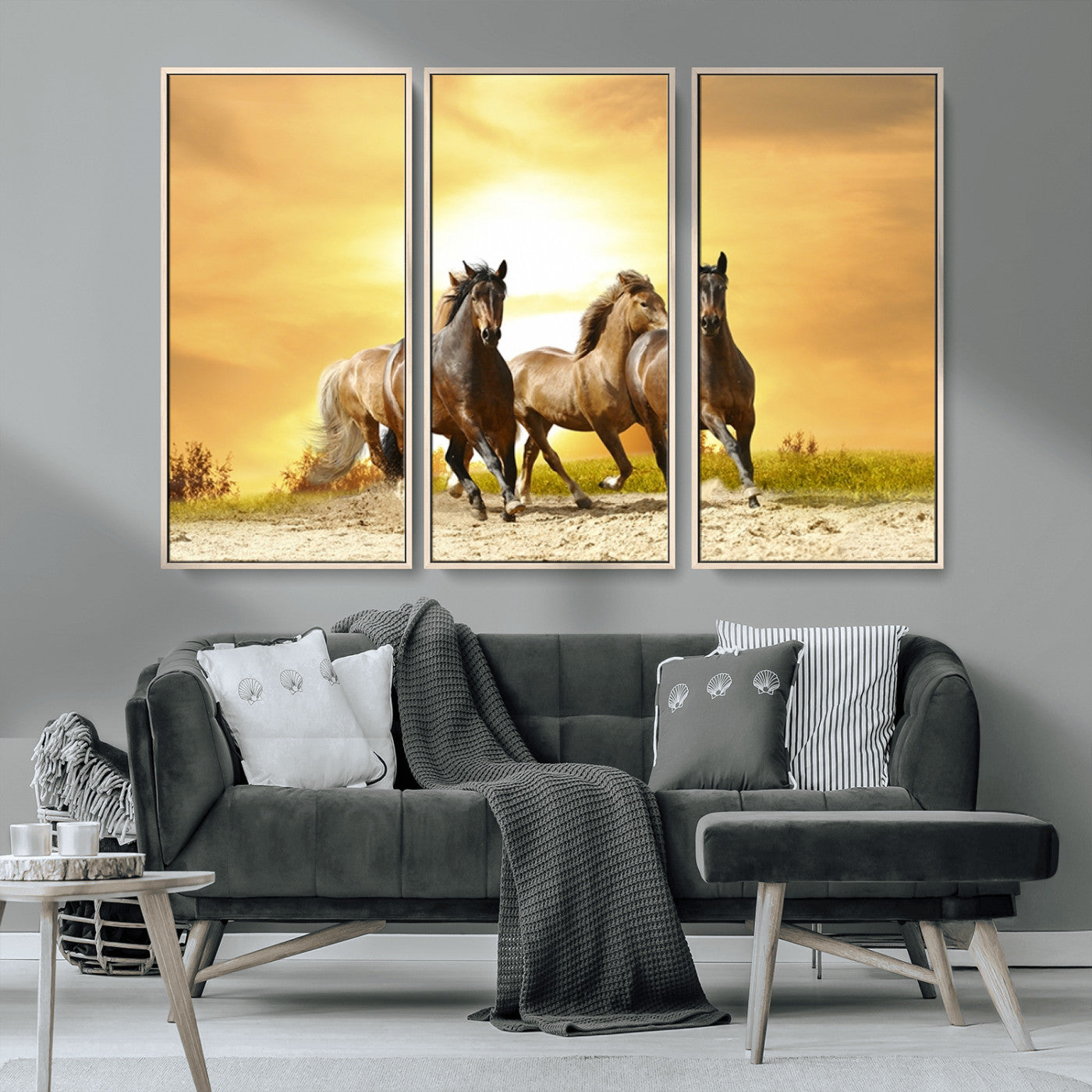 MGV-FC-48X32-3P - Wild Horses Wall Art Canvas Print