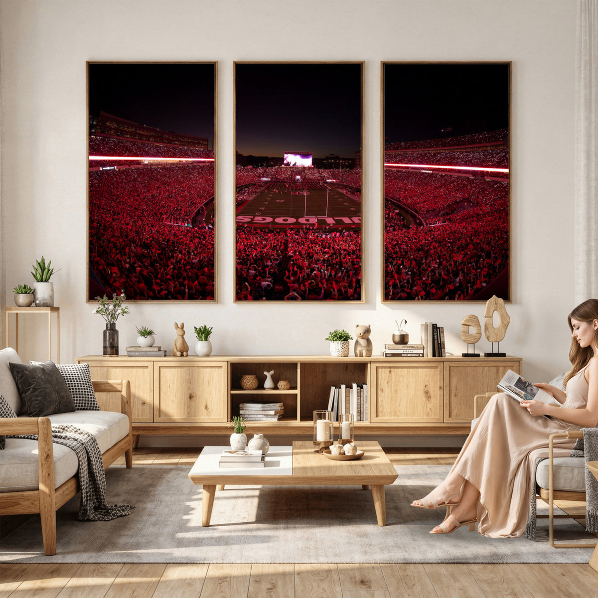 76277124-MGV-CV-36X24 - Sanford Stadium Wall Art Canvas Print – Georgia Bulldogs Football Artwork Print for Home, Office, and Sports Room Decor